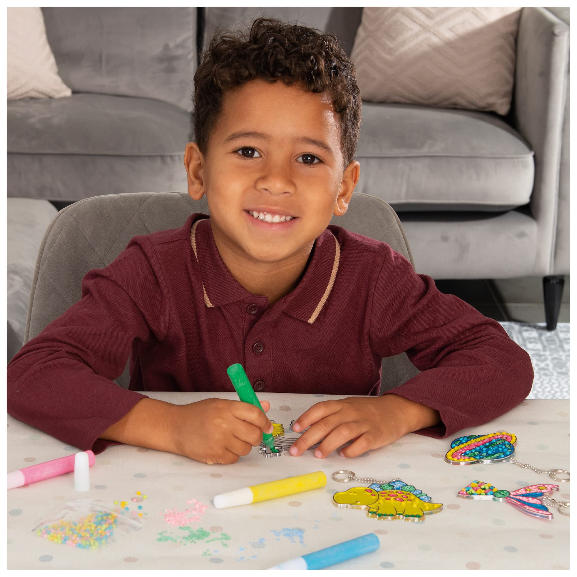 Galt Suncatcher Keyrings Craft Kit - Ages 6+ | 4 Keyrings Included