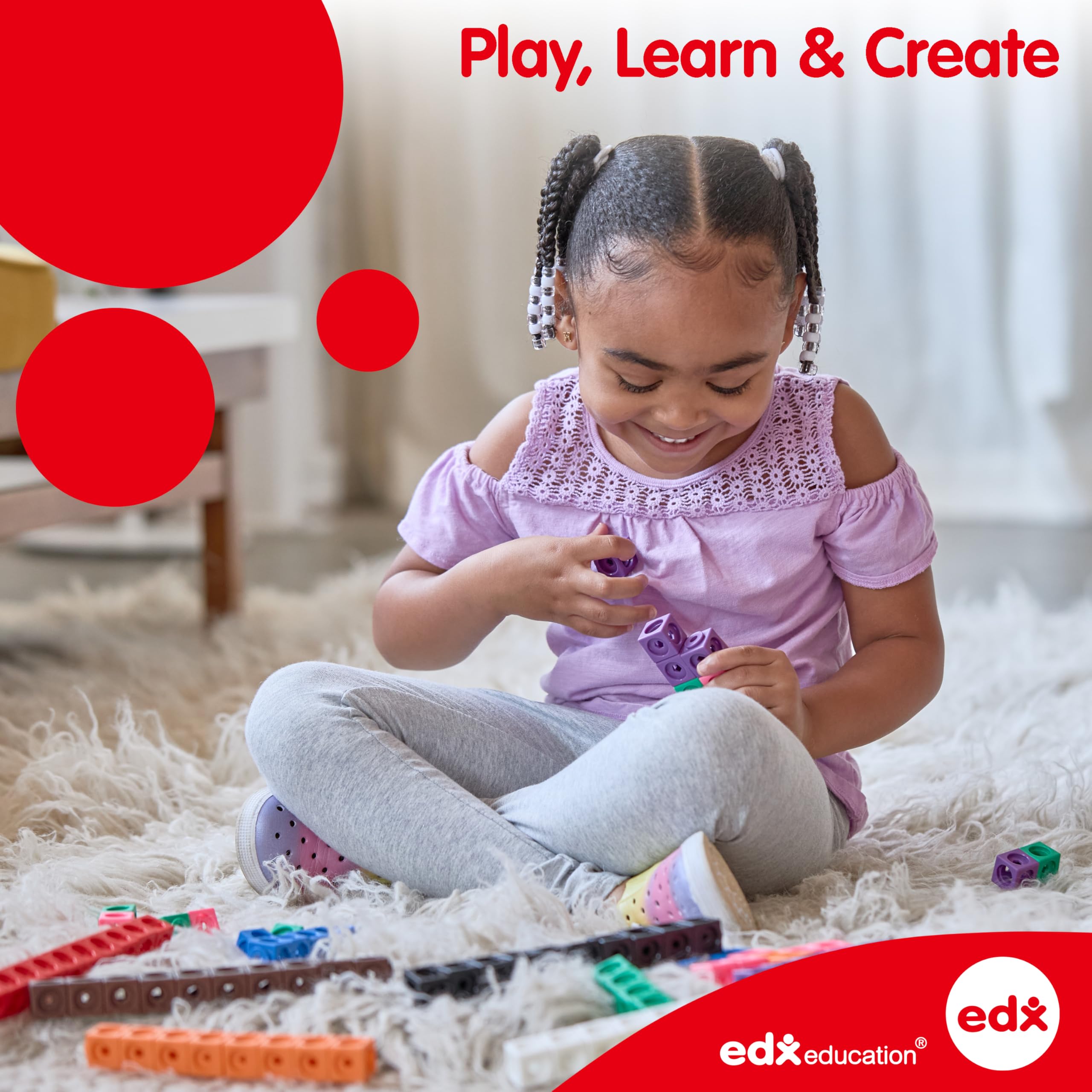 edxeducation Transparent Large Buttons - Light Table Activity Set for Early Learning 12