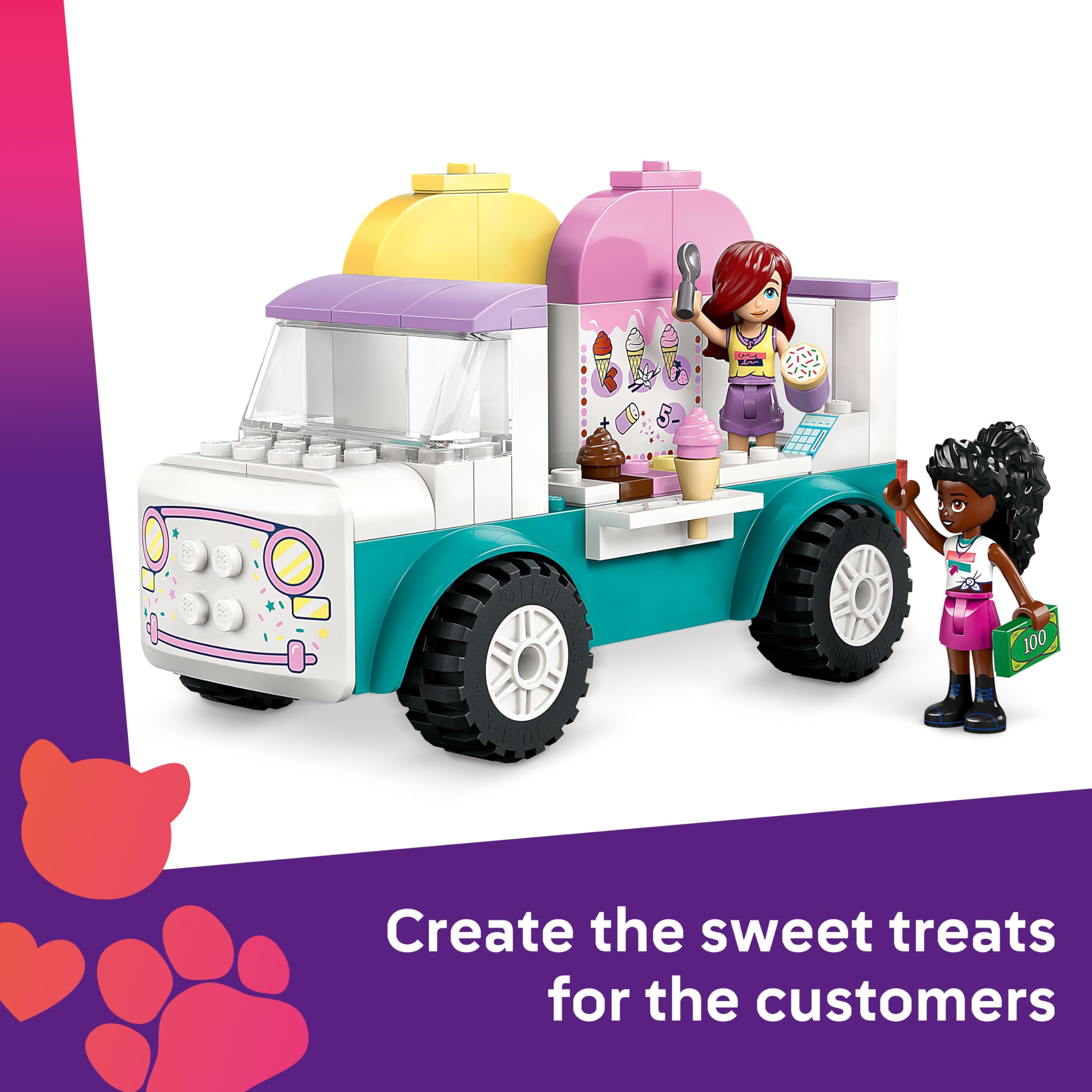 LEGO Friends Heartlake City Ice Cream Van Toy - Pretend Play Building Set for Ages 4+ 11