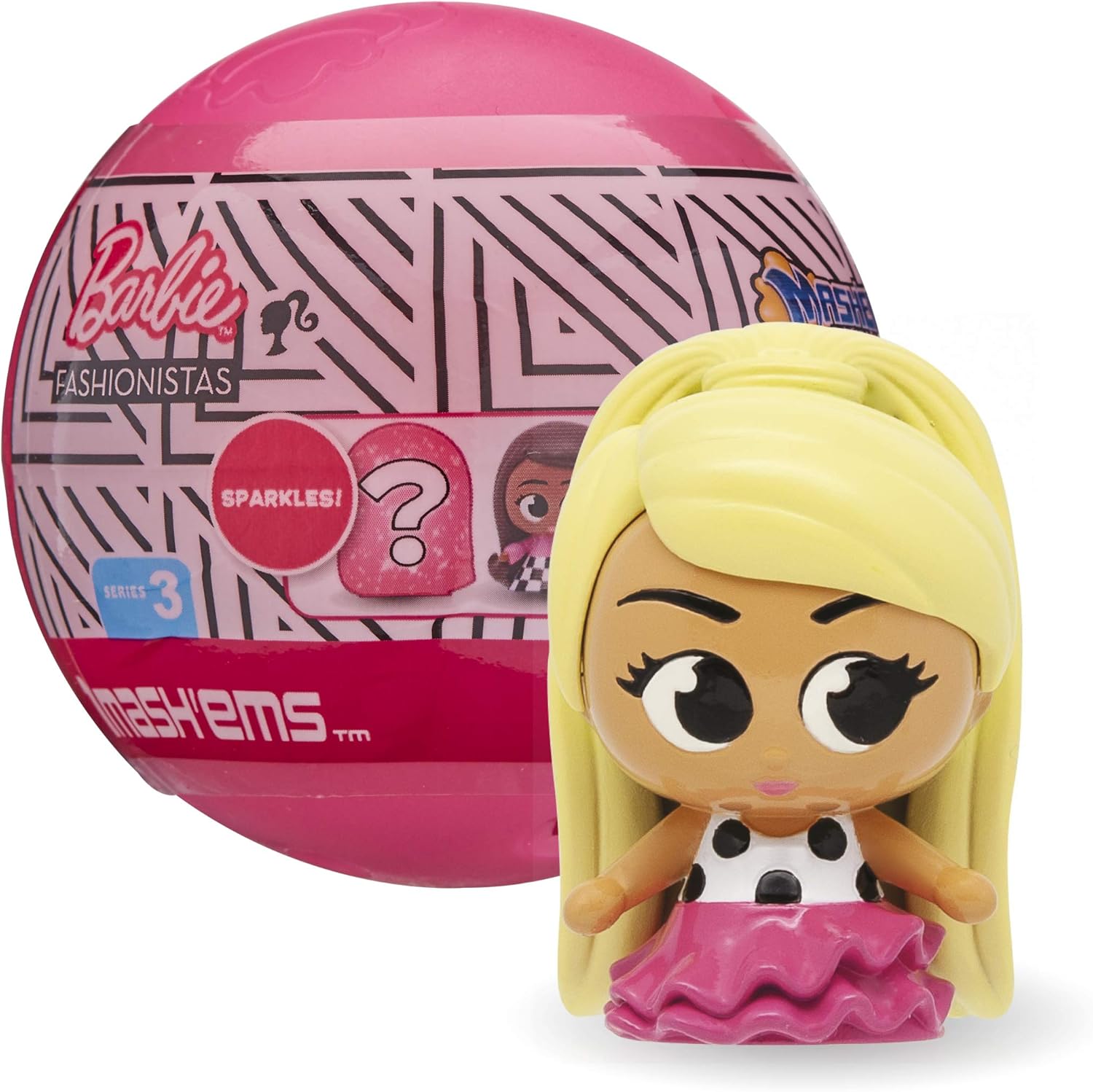 Mash"Ems 50853 Barbie Fashionistas - Squishy Collectible Dolls for Kids 4+