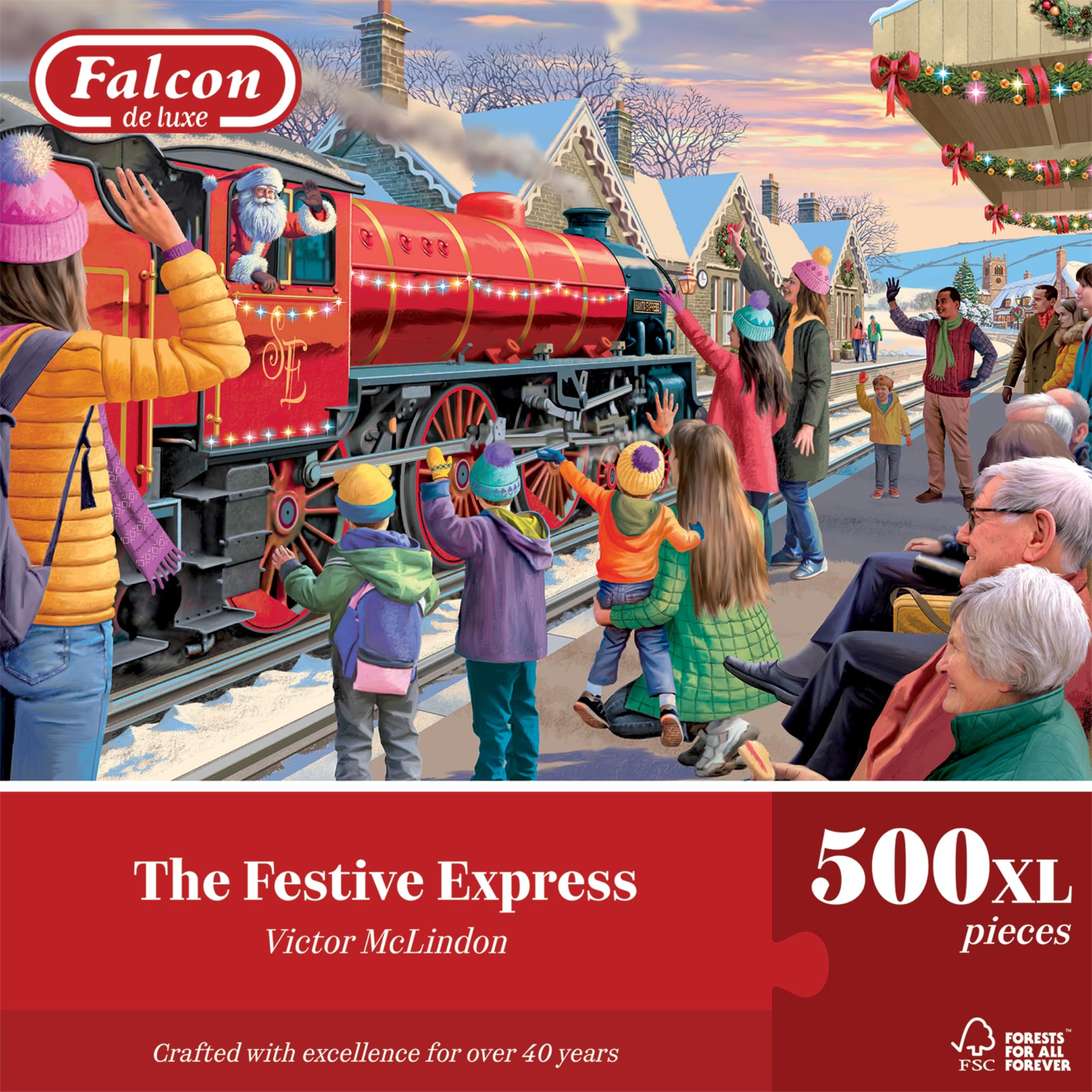 Falcon Festive Express - 500 XL Piece Christmas Jigsaw Puzzle for Adults