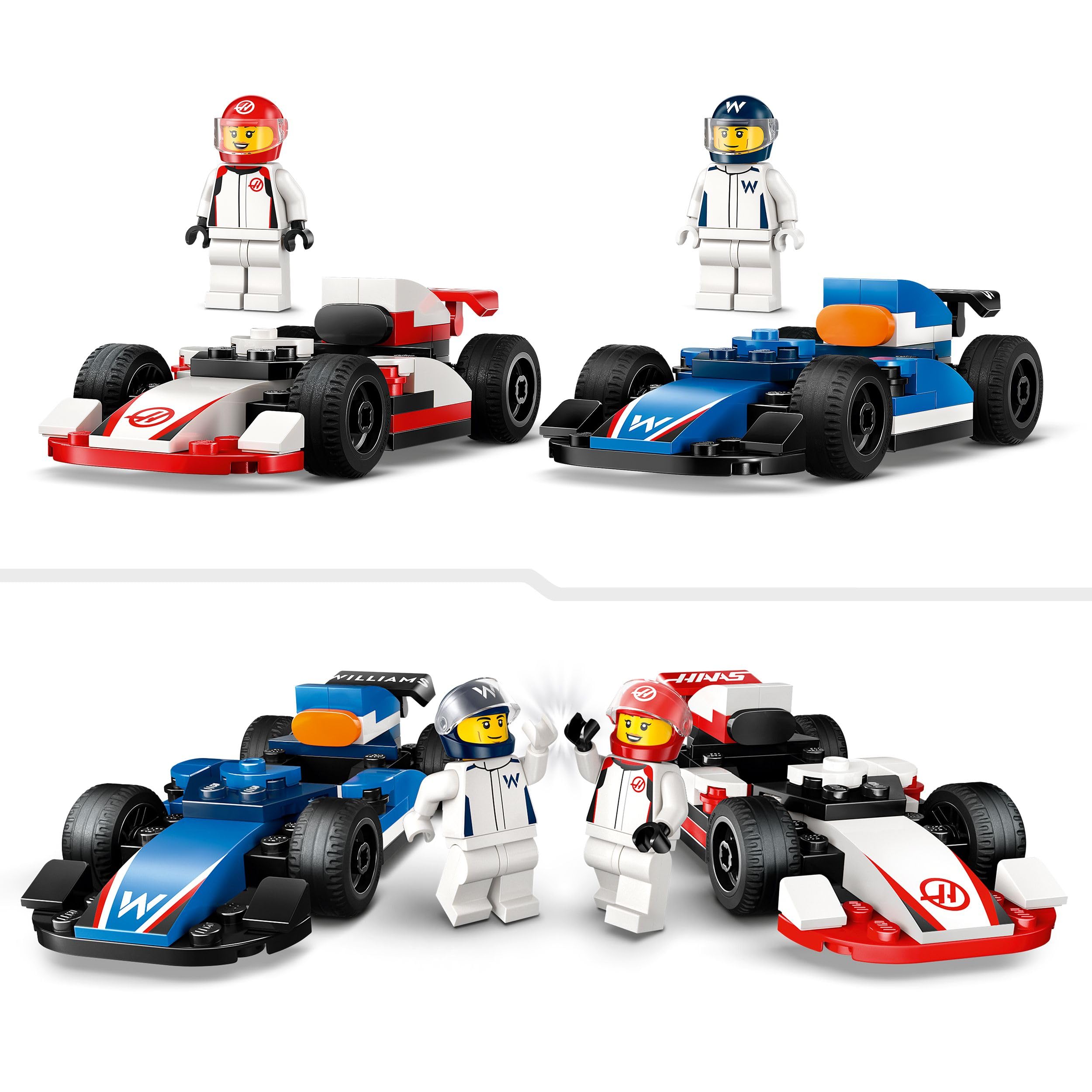 LEGO City F1 Williams Racing & Haas F1 Race Cars - Toy Formula 1 Building Set for Kids 4+ 4