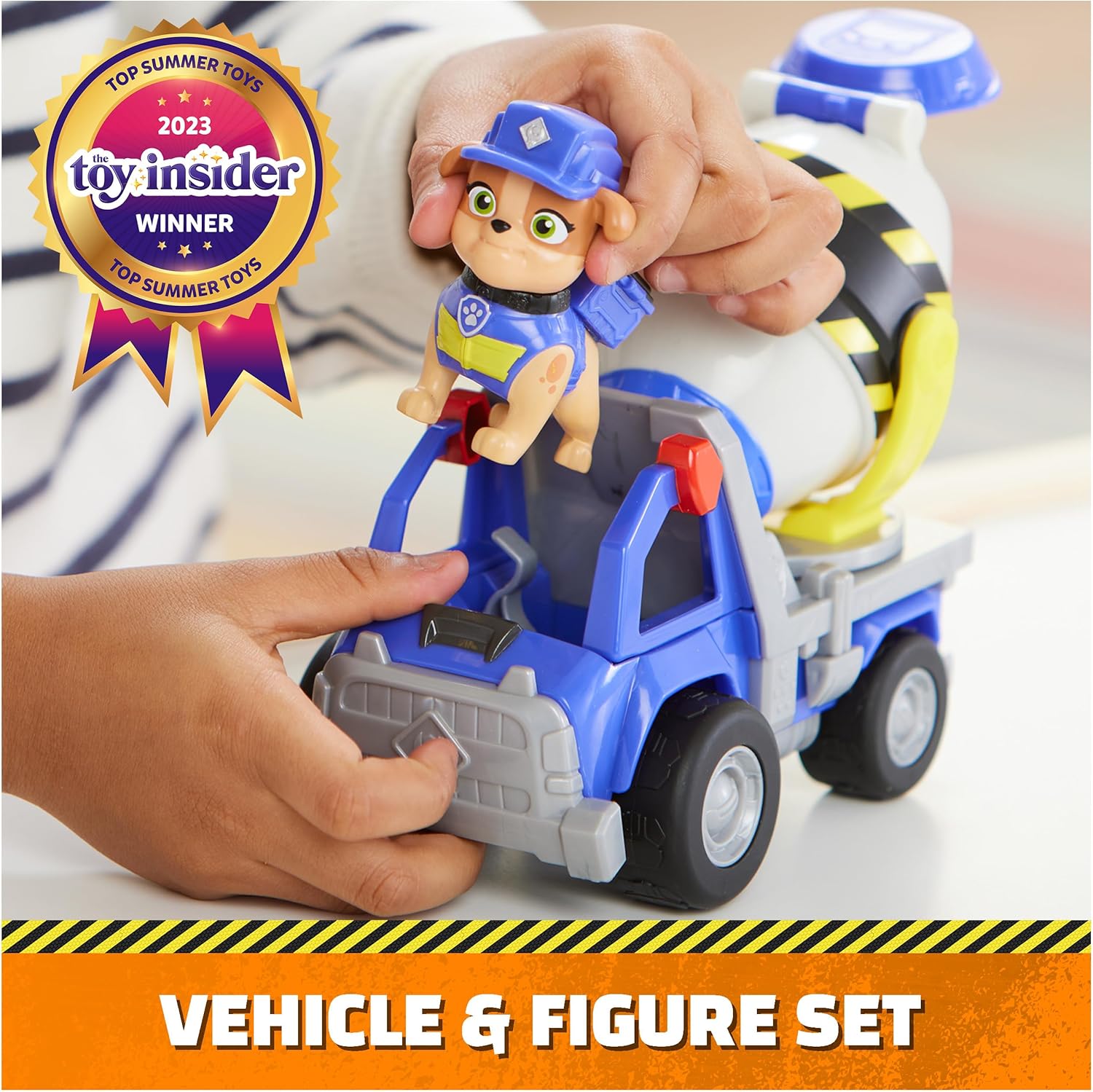Rubble & Crew Mix’s Cement Mixer Toy Truck with Action Figure - Building & Construction Playset for Kids 3+ 6