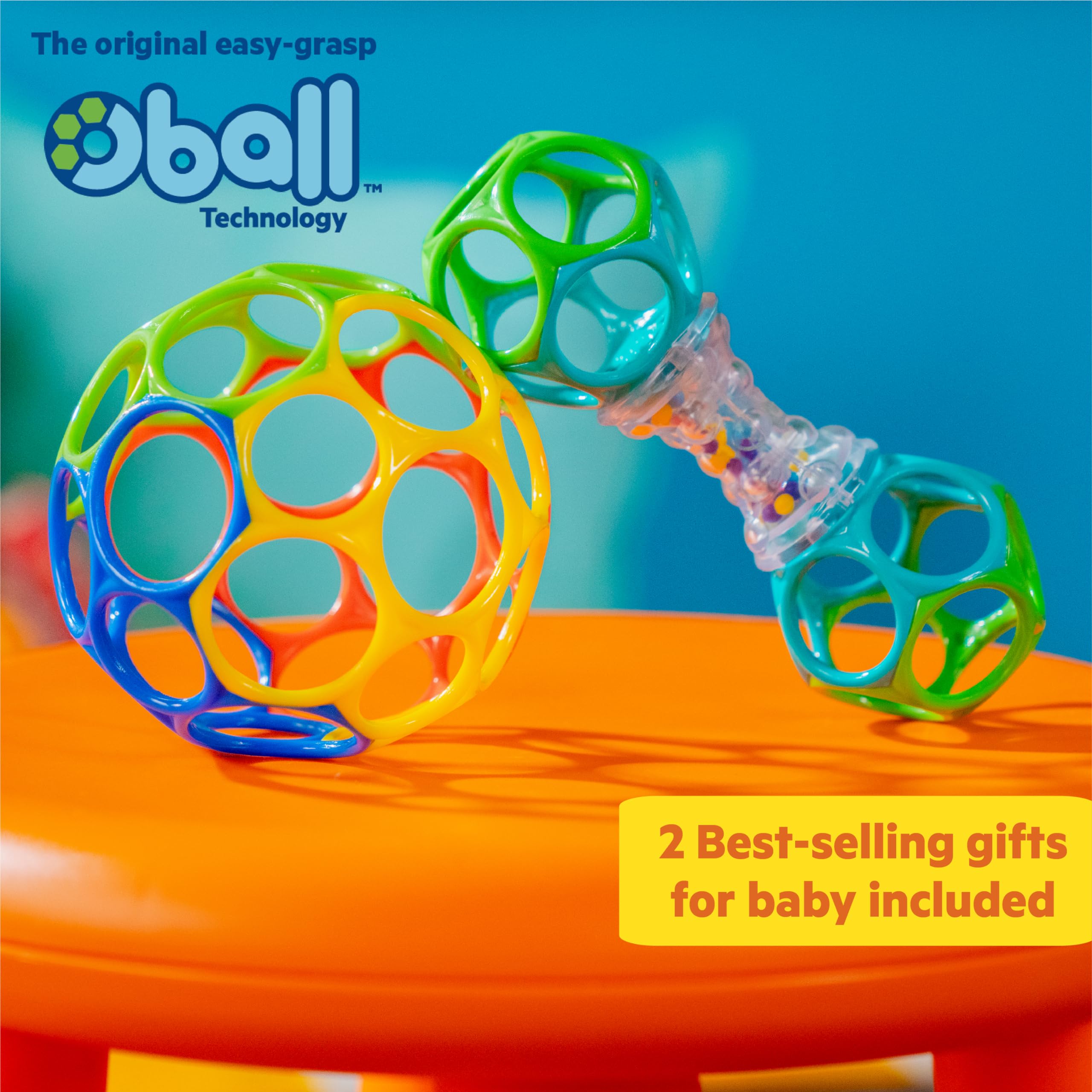 Bright Starts Easy-Grasp Oball Bundle Gift Set - Grasp The Day, Shaker & Classic Ball 6