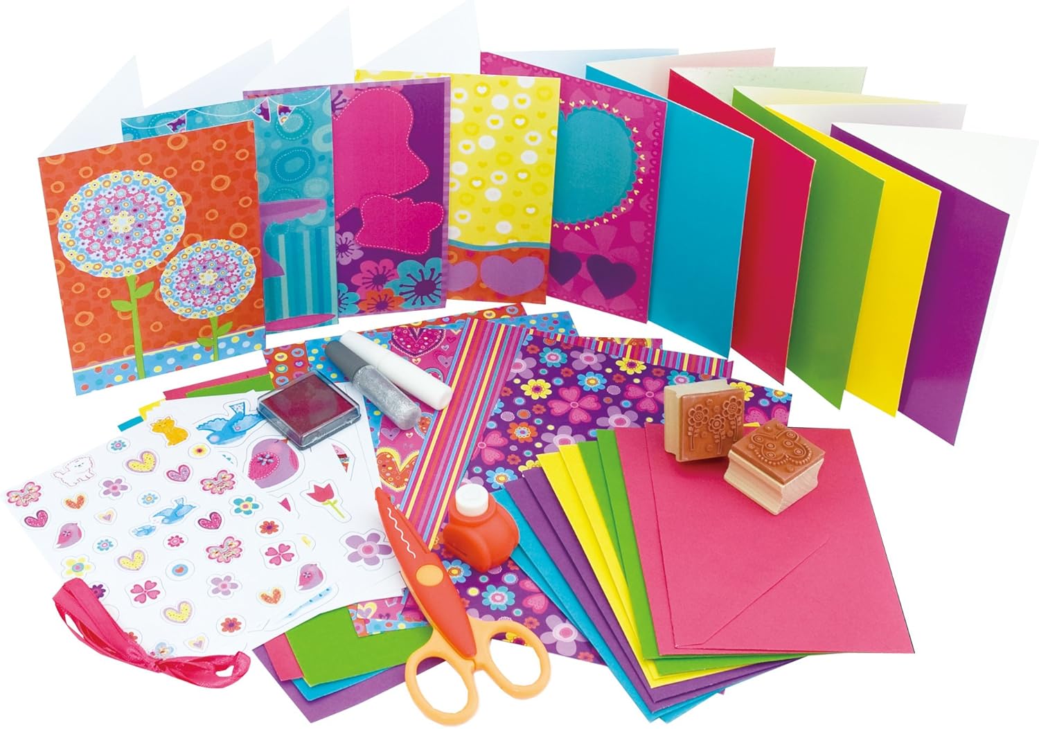 Galt Toys Card Craft Kit - Create 10 Handmade Cards with Stamps, Stickers & Glitter, Ages 8+