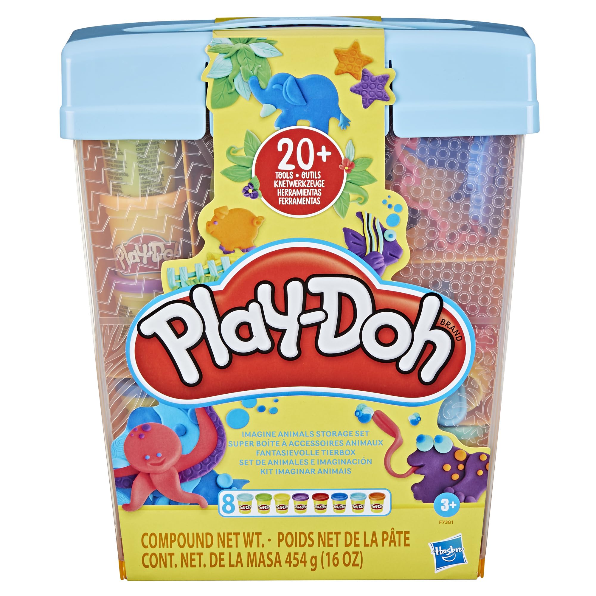 Play-Doh Imagine Animals Storage Set - 8 Cans & 22 Accessories for Creative Play 7