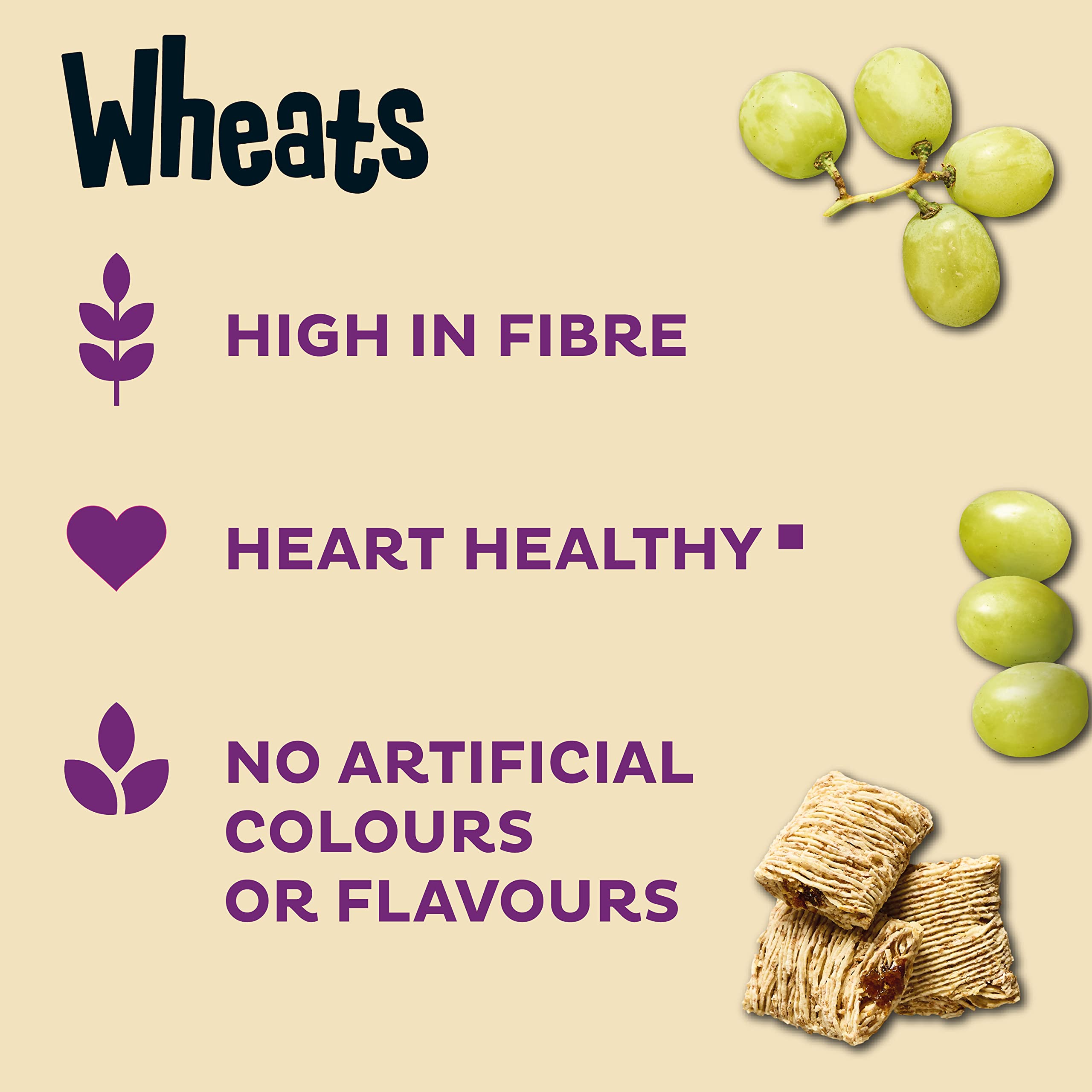 Kellogg's Raisin Wheats Breakfast Cereal 450g - No Added Sugar, High Fibre Wholewheat Cereal