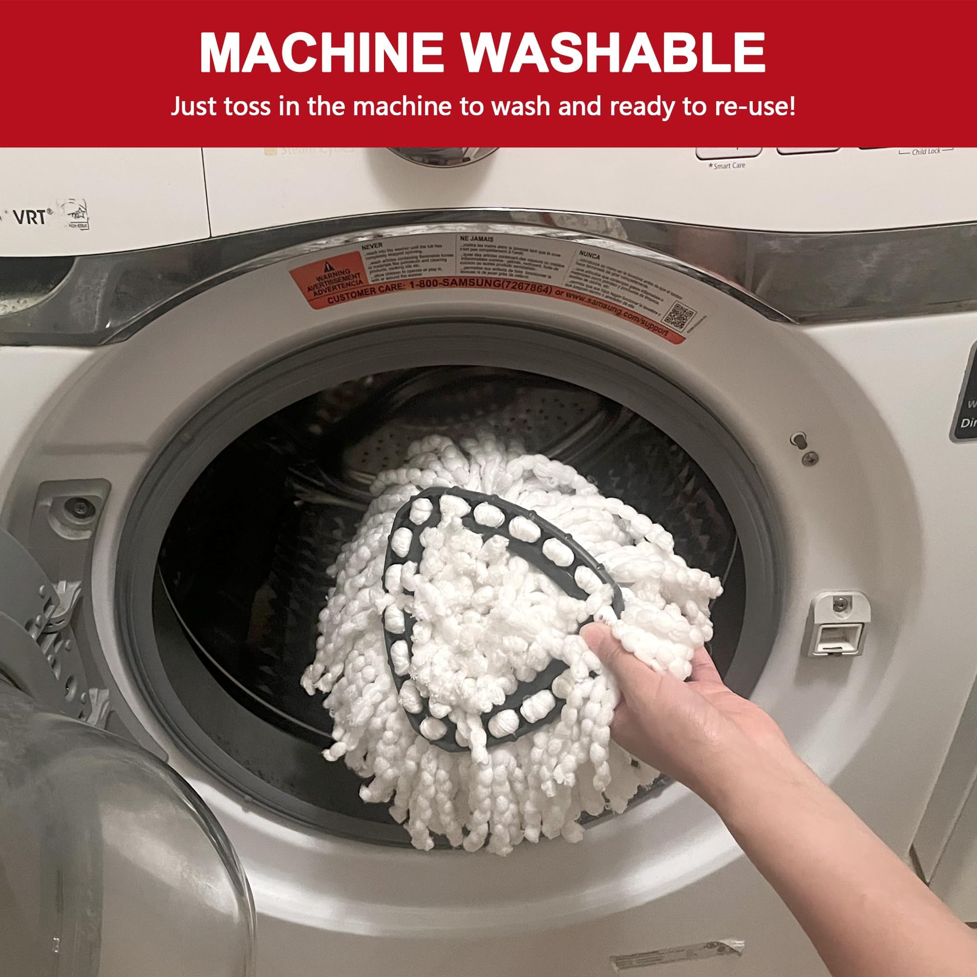 Tidy Monster - 4 Pack Microfiber Mop Head Replacement for Vileda EasyWring 1-Tank Spin Mop 6