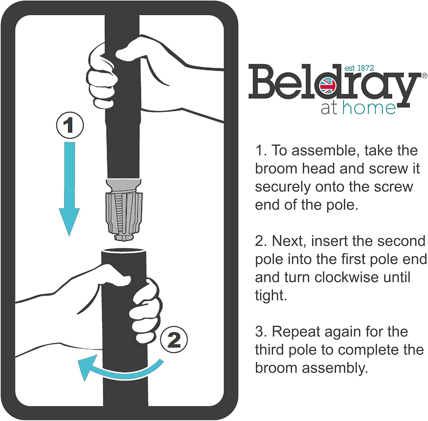 Beldray - LA024152TQ 5 Piece Cleaning Set with Broom, Dustpan & Brush, Scrubbing Brush, Dish Brush 3