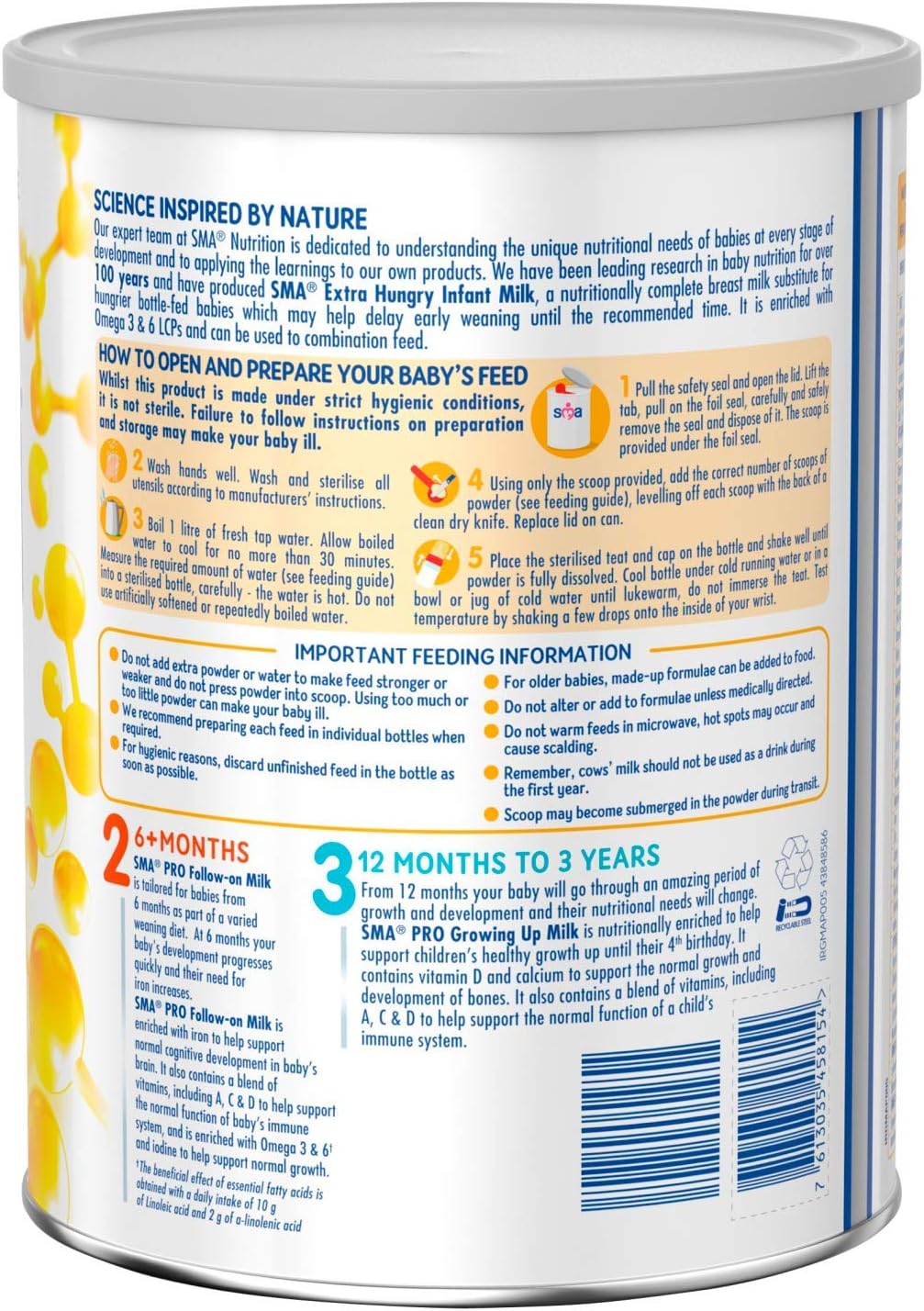 SMA Extra Hungry Infant Milk, From Birth, 800g (Pack of 1) 8