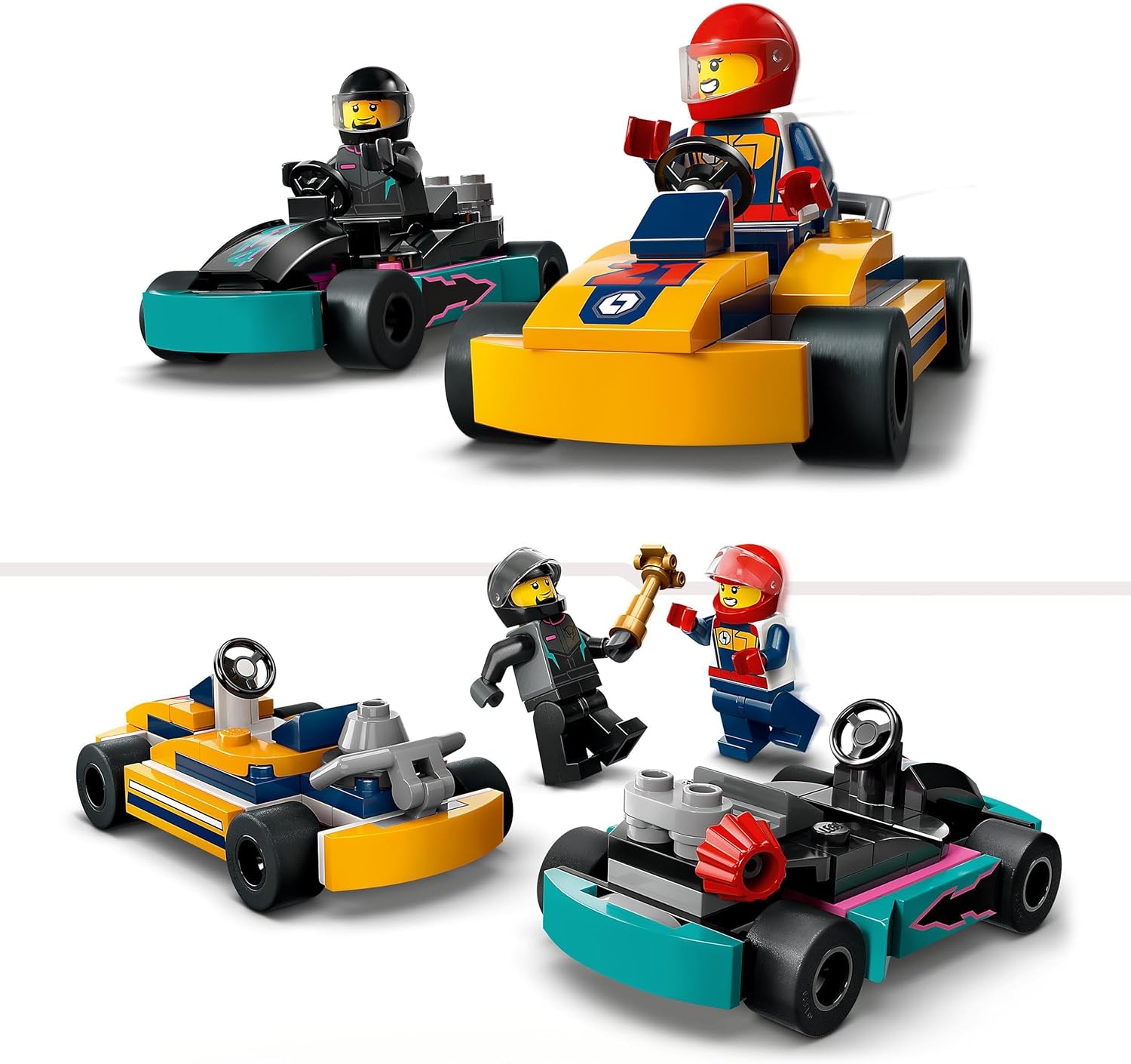 LEGO City Go-Karts and Race Drivers Playset - Buildable Racing Vehicles with Minifigures for Kids 5+ 3