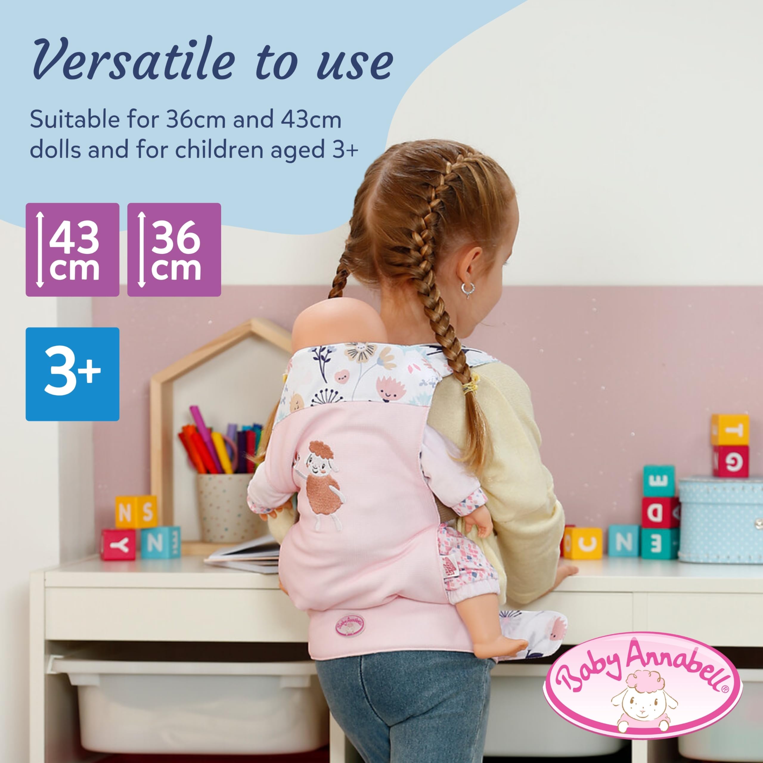 Baby Annabell Baby Doll Carrier - Adjustable Front & Back Doll Accessory for 36-43cm Dolls 4