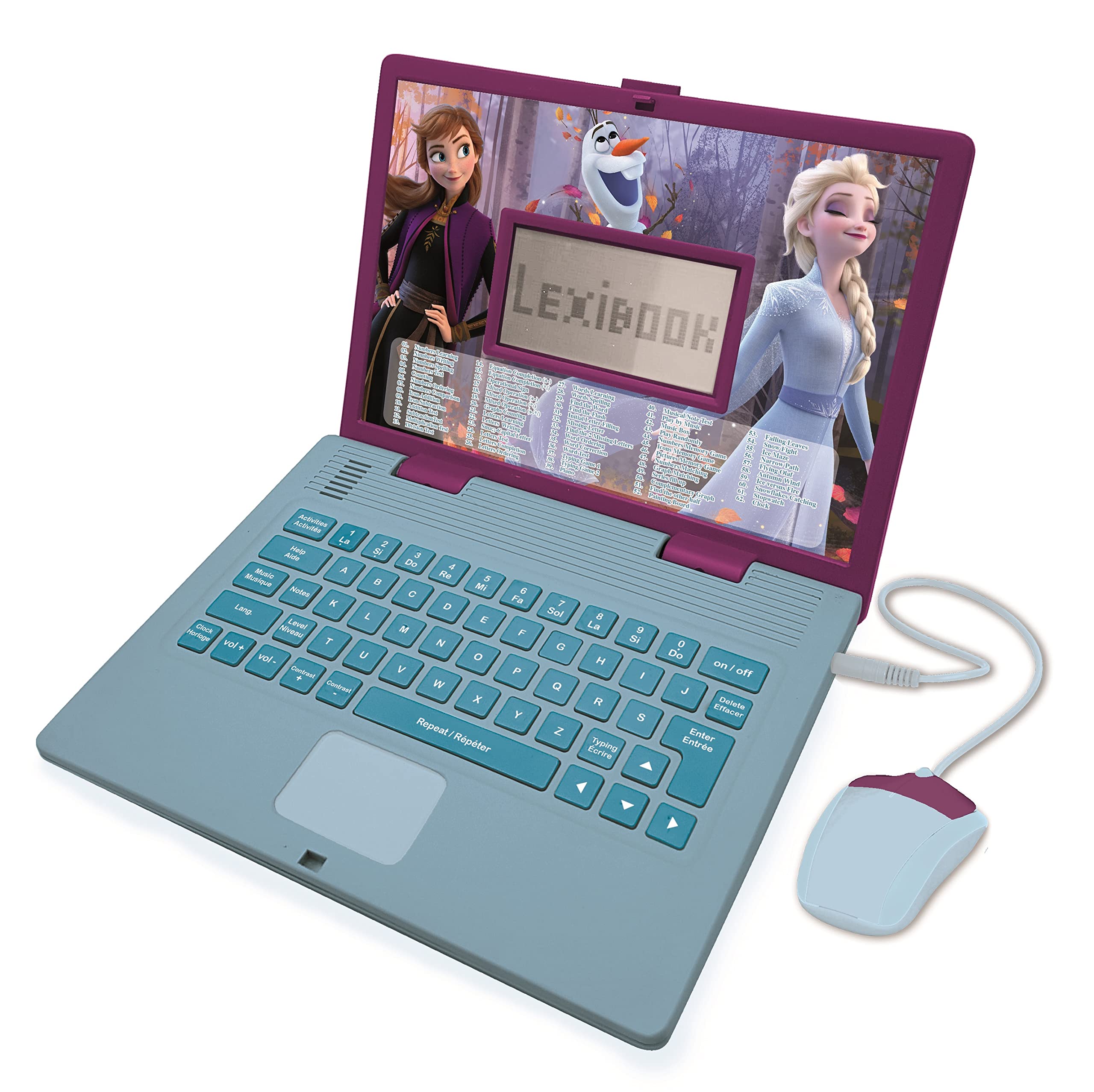 Lexibook Frozen Educational Bilingual Laptop - 124 Activities for Learning French & English, Ages 3+