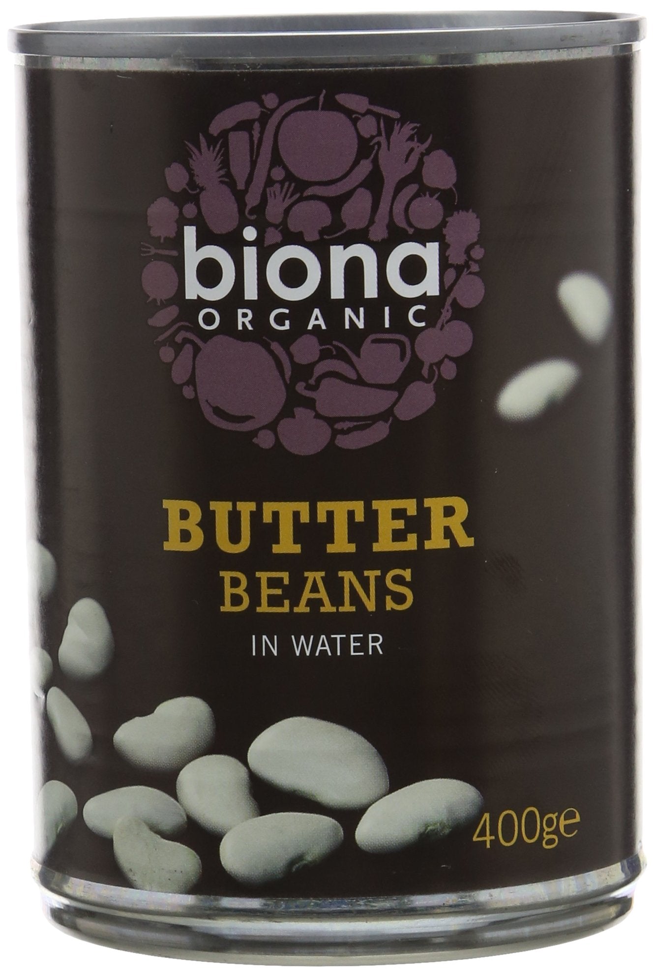 Biona Organic Butter Beans 400g - Vegan, High Fibre, No Added Salt or Sugar