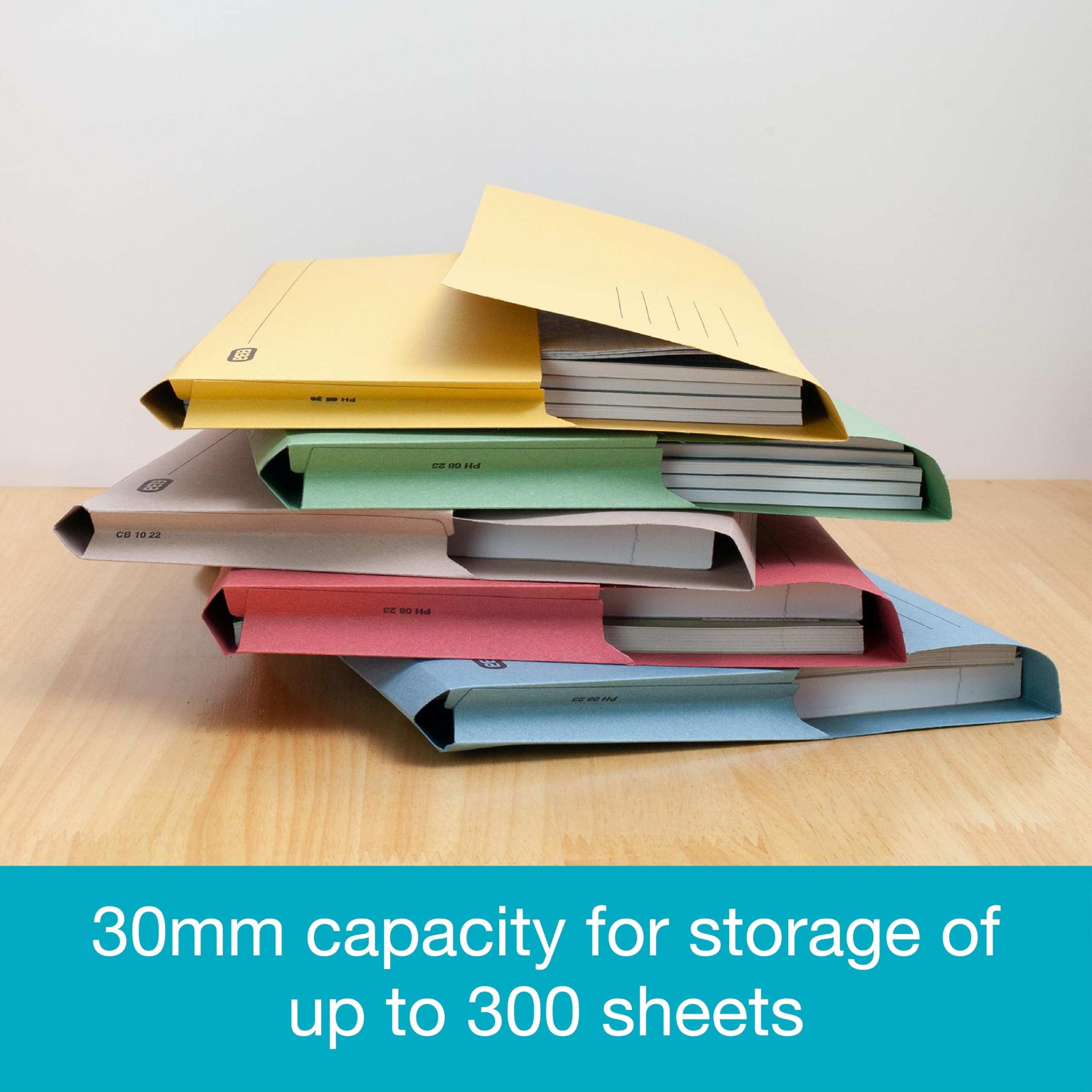 Elba A4+ Document Wallets - Pack of 25 Assorted Colours | 300 Sheet Capacity 3