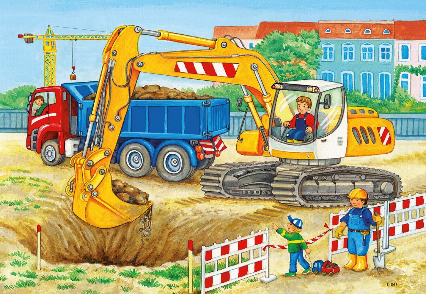 Ravensburger Construction Site and Farm 2x12-Piece Jigsaw Puzzle Set - Educational Kids Puzzles for Ages 4+ 5
