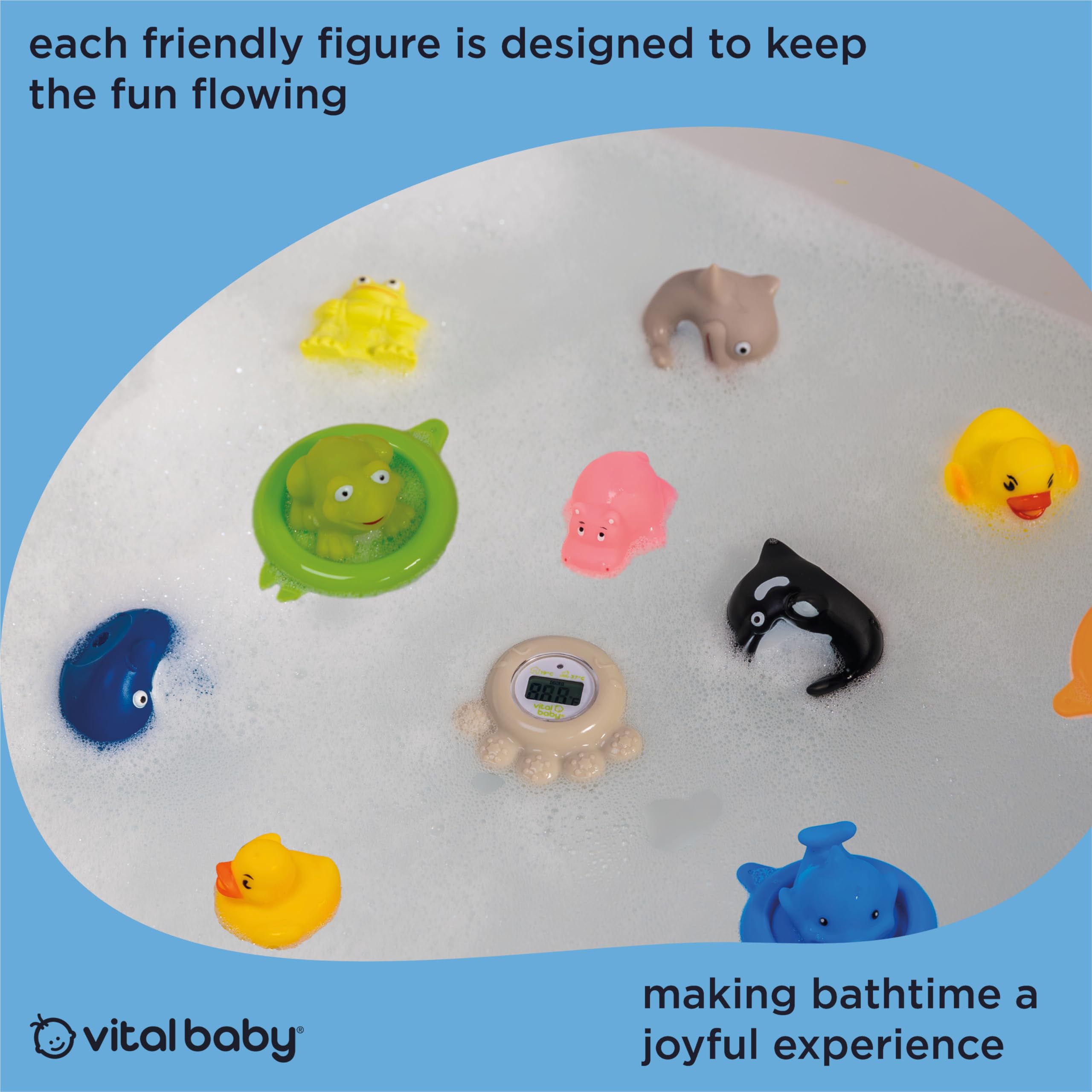 Vital Baby Splash Bath Squirters - 3 Duck & 3 Frog Bath Toys for Imaginative Play 10