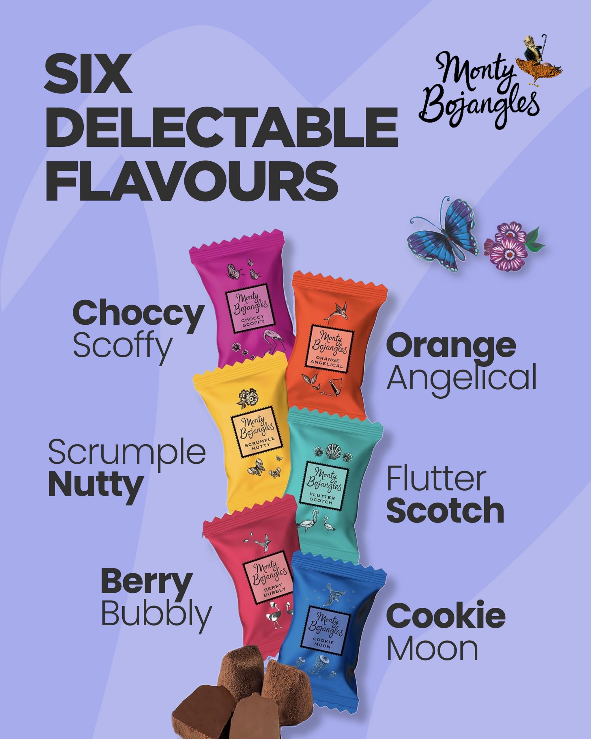 Monty Bojangles Taste Adventures Cocoa Dusted Truffles Assortment - 6 Flavour Luxury Chocolate Gift Box, 225g 15