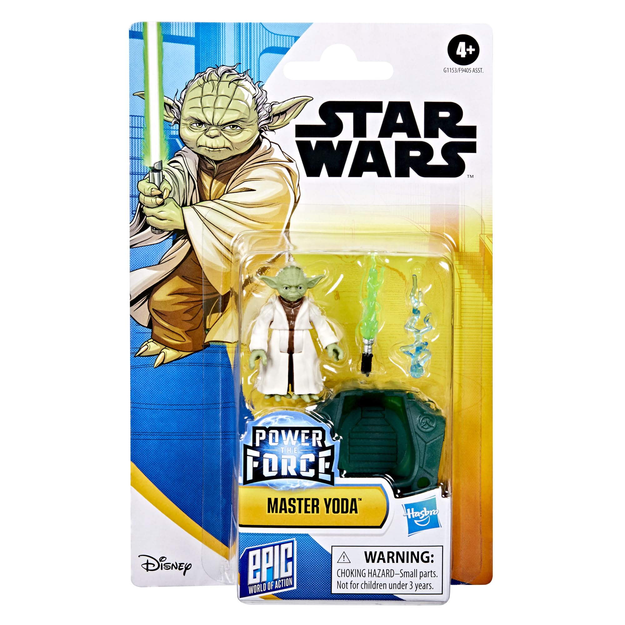 Star Wars Master Yoda 4-Inch Scale Action Figure | 2-Inch Figure, Lightsaber, Force Accessory | Ages 4+