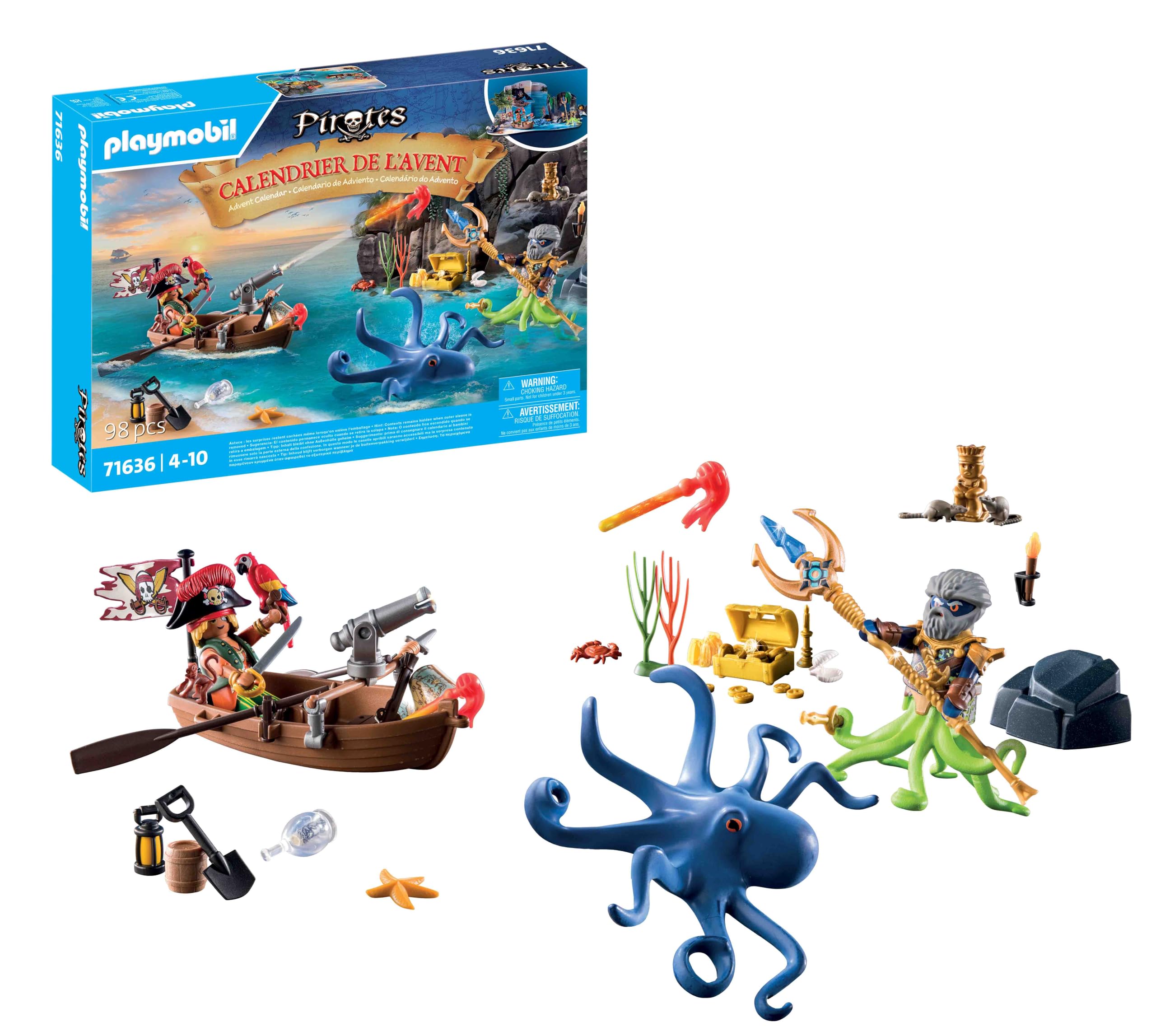 Playmobil 71636 Advent Calendar: Pirates - 24-Day Treasure Hunt Countdown for Kids Ages 4+ 4