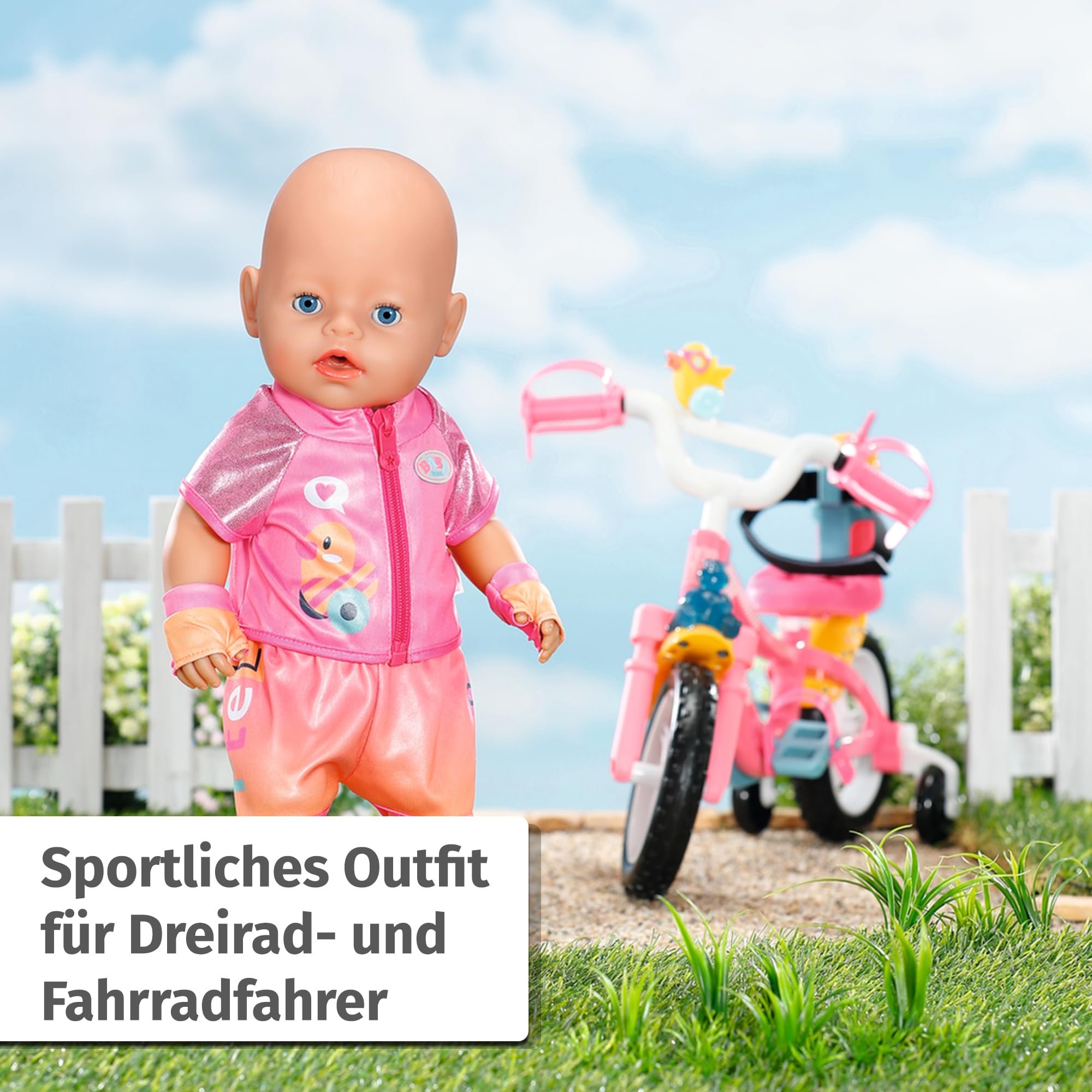 BABY born Bike Outfit 835876 - Sporty Bike Outfit with Gloves and Sunglasses for Dolls 10