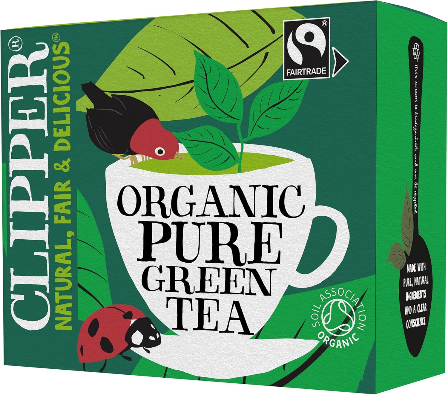 Clipper Organic Pure Green Tea Bags - 320 Bags (4 x 80) Bulk Pack, Fairtrade & Plastic-Free 5