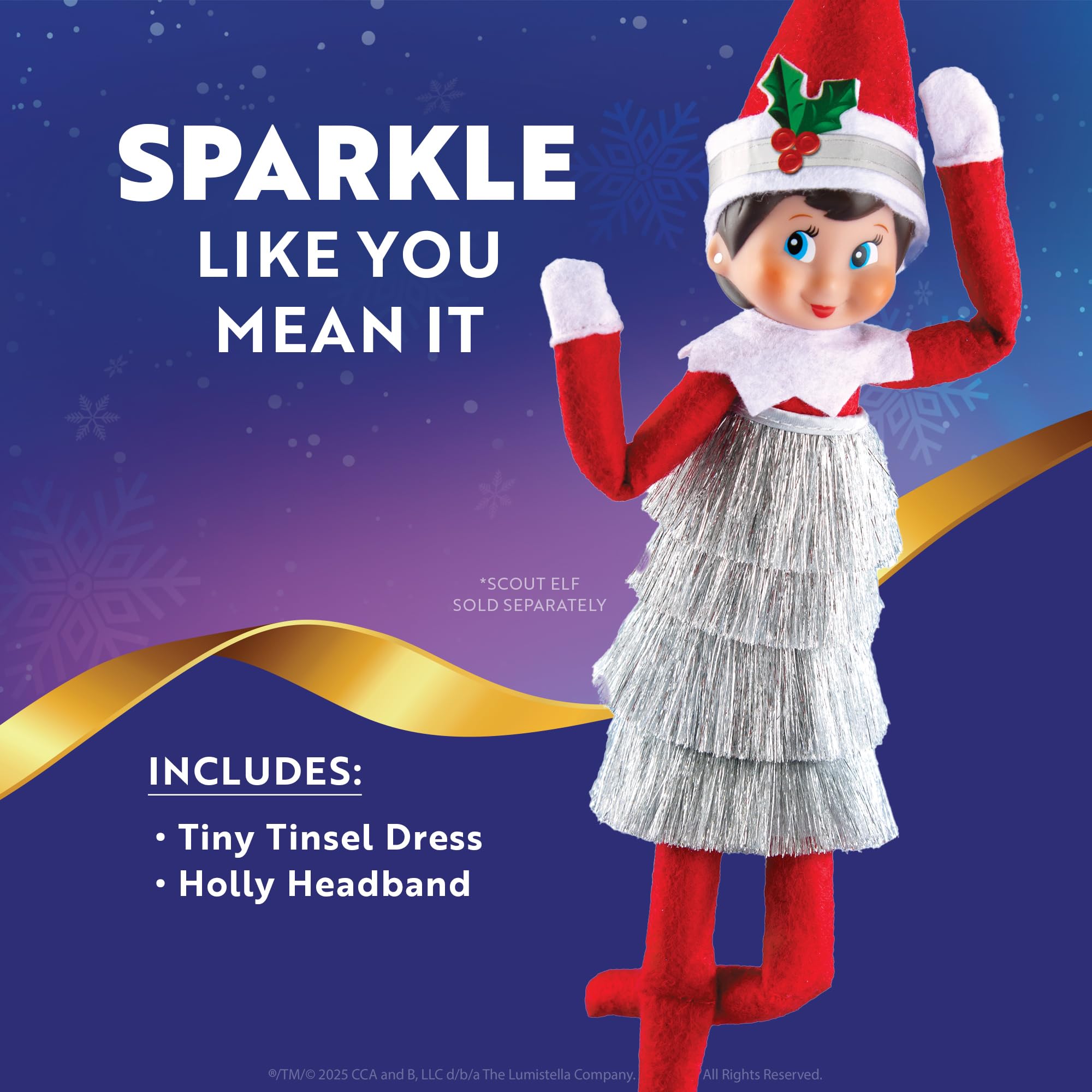 The Elf on the Shelf Claus Couture Collection Tiny Tinsel Dress - Dazzling 12