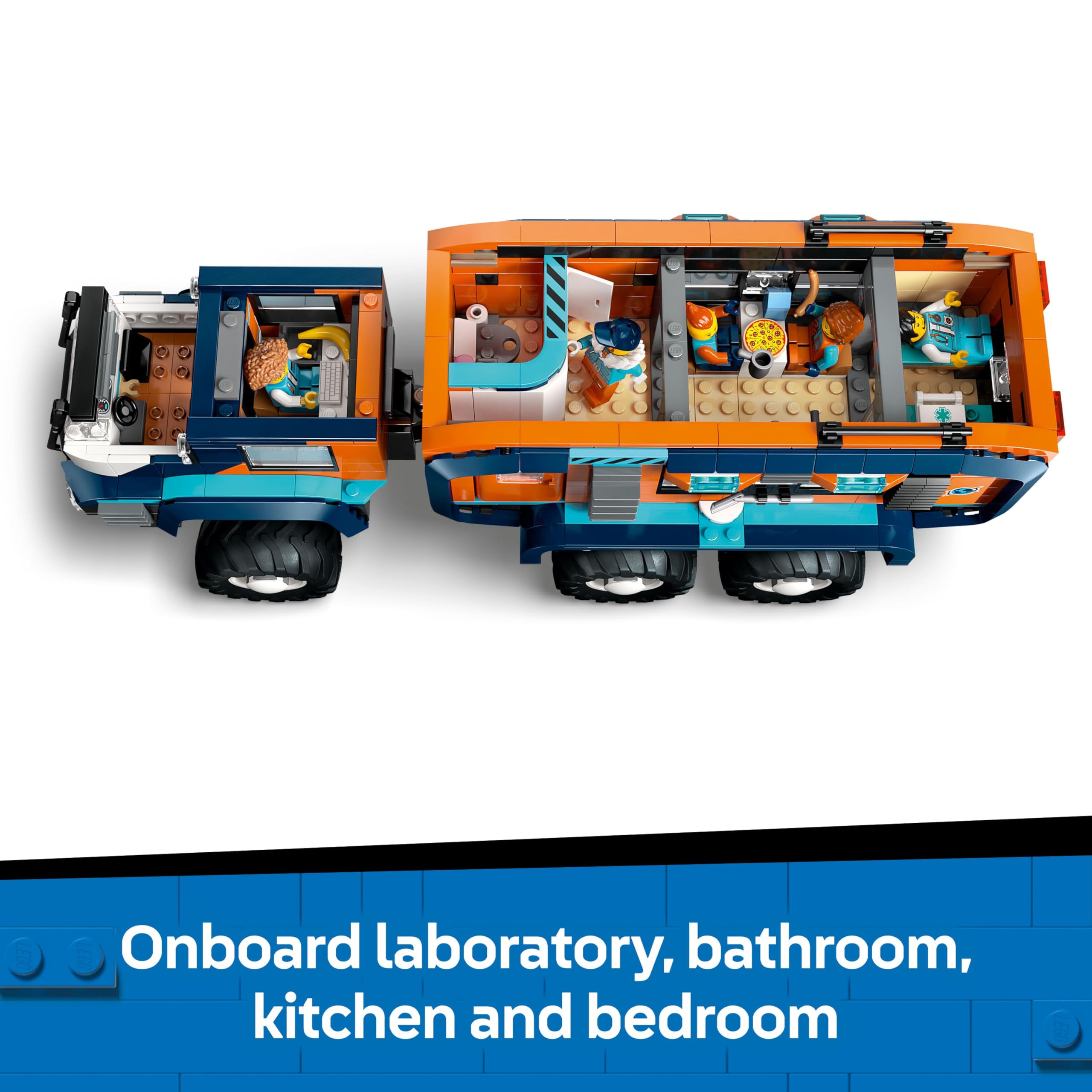 LEGO City Arctic Explorer Science Lab Truck - Building Set with Minifigures & Snowmobile for Ages 8+ 4