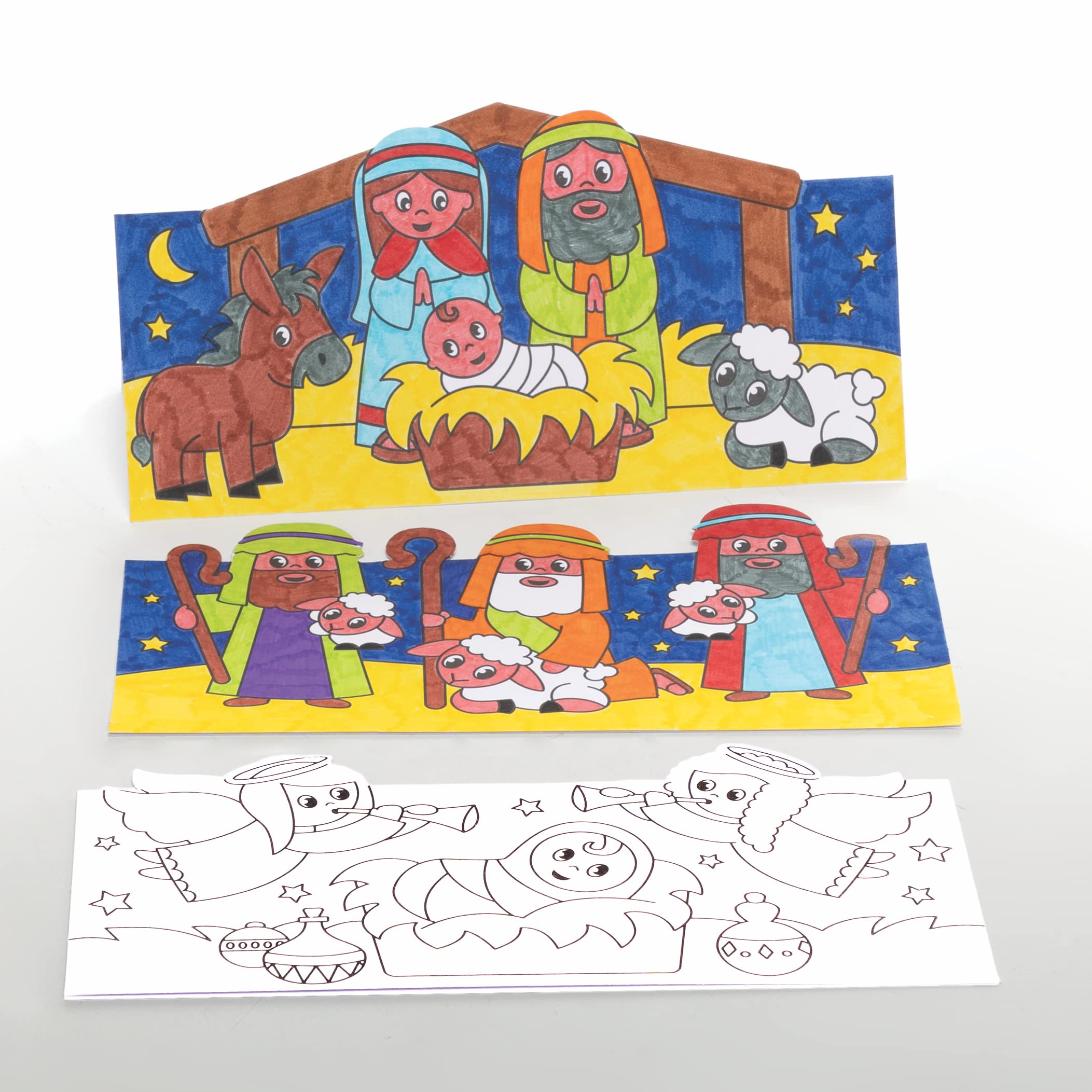Baker Ross FC270 Nativity Colour In Pop Up Cards - Pack of 10 Christmas Craft Kit 7