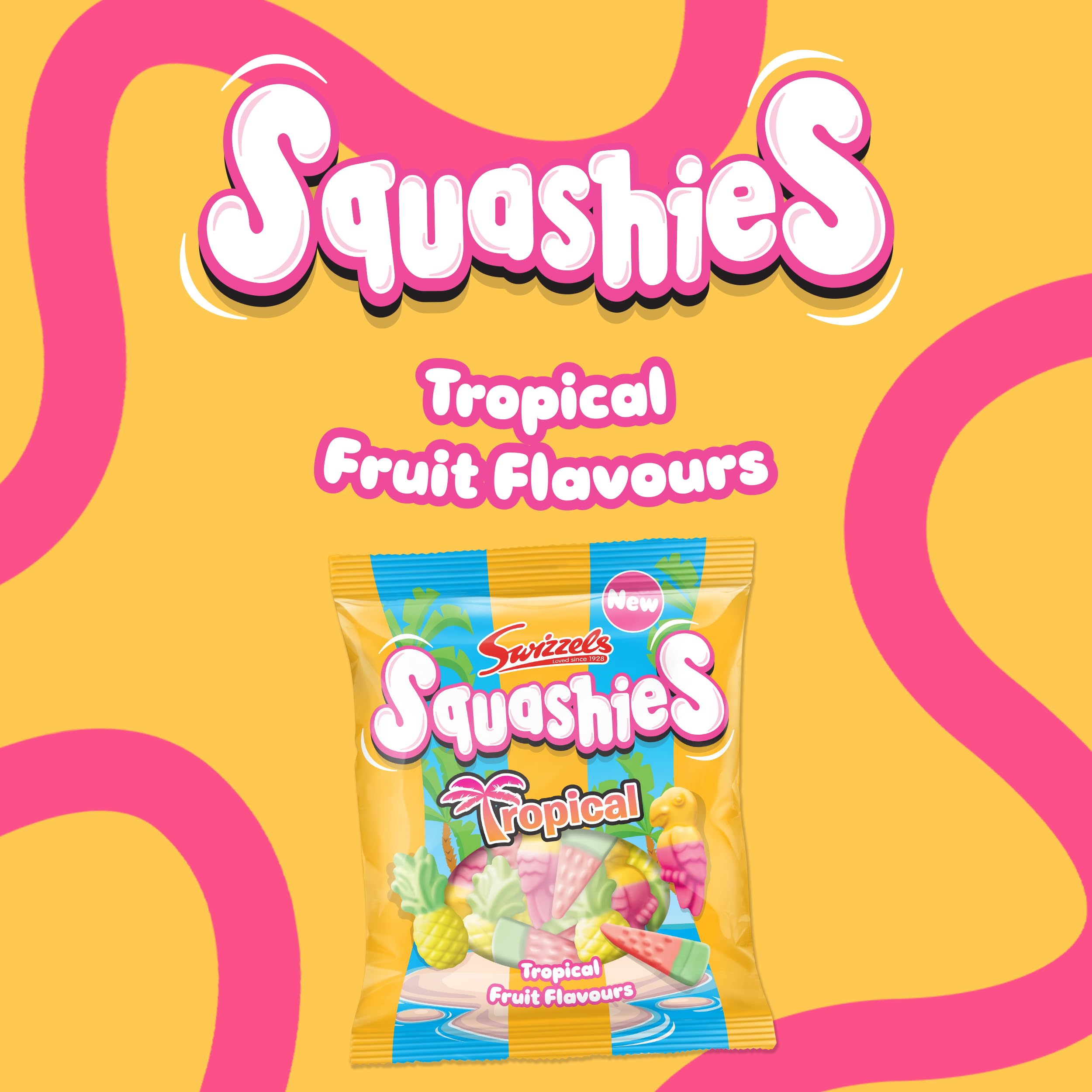Swizzels Squashies Tropical Flavour 100g - Fruity Chewy Sweets with Fun Shapes 4