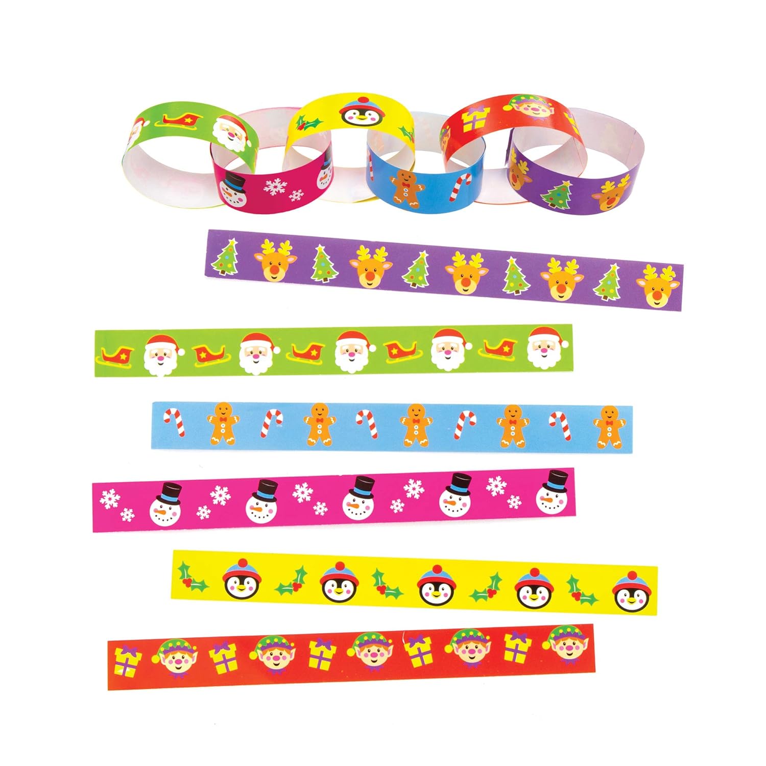 Baker Ross - AT157 Christmas Paper Chains Festive Arts & Crafts Pack (240 Pieces)