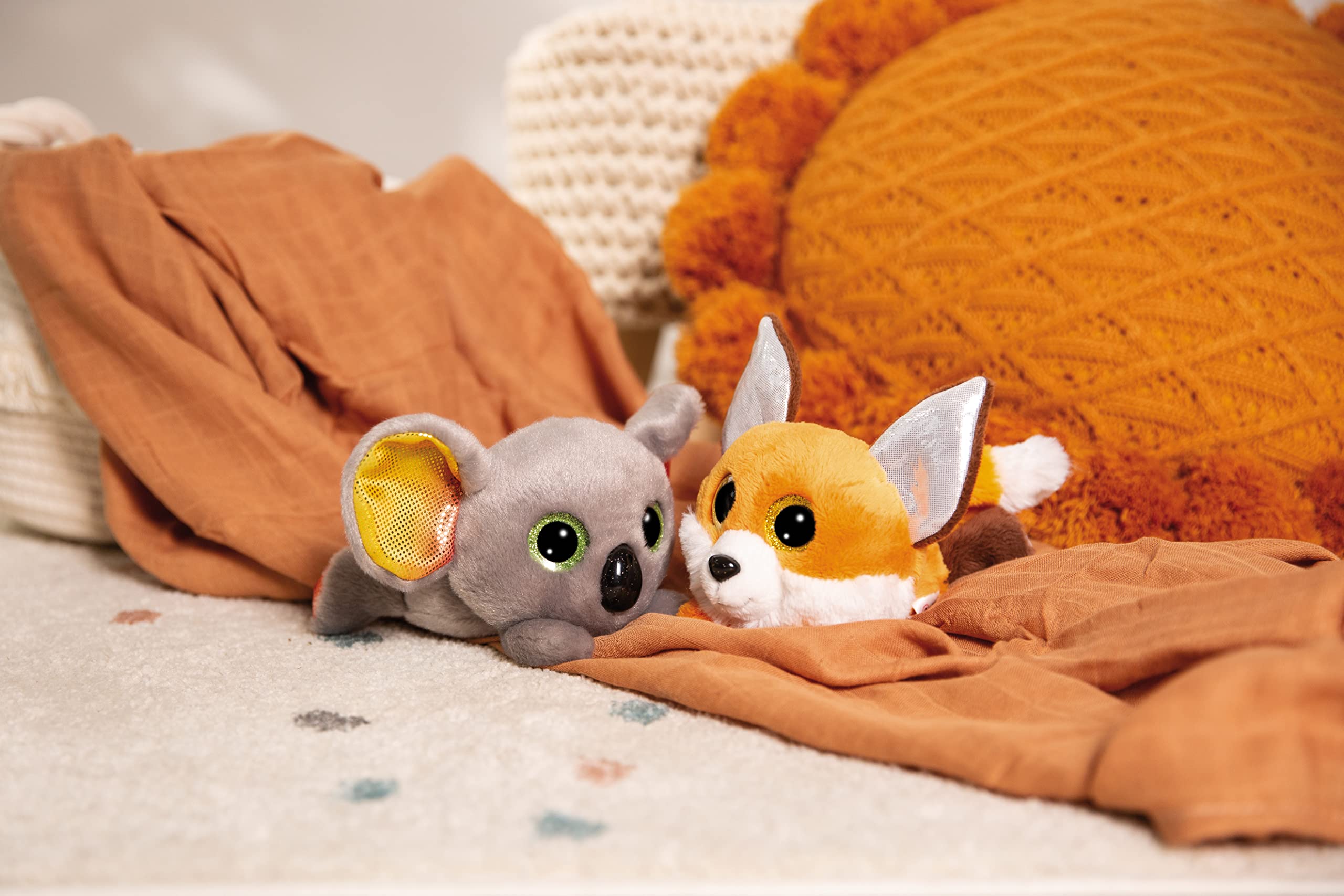 NICI GLUBSCHIS Fox Runizzi 15cm Plush Toy - Cuddly Lying Fox Orange with Shiny Ears 5