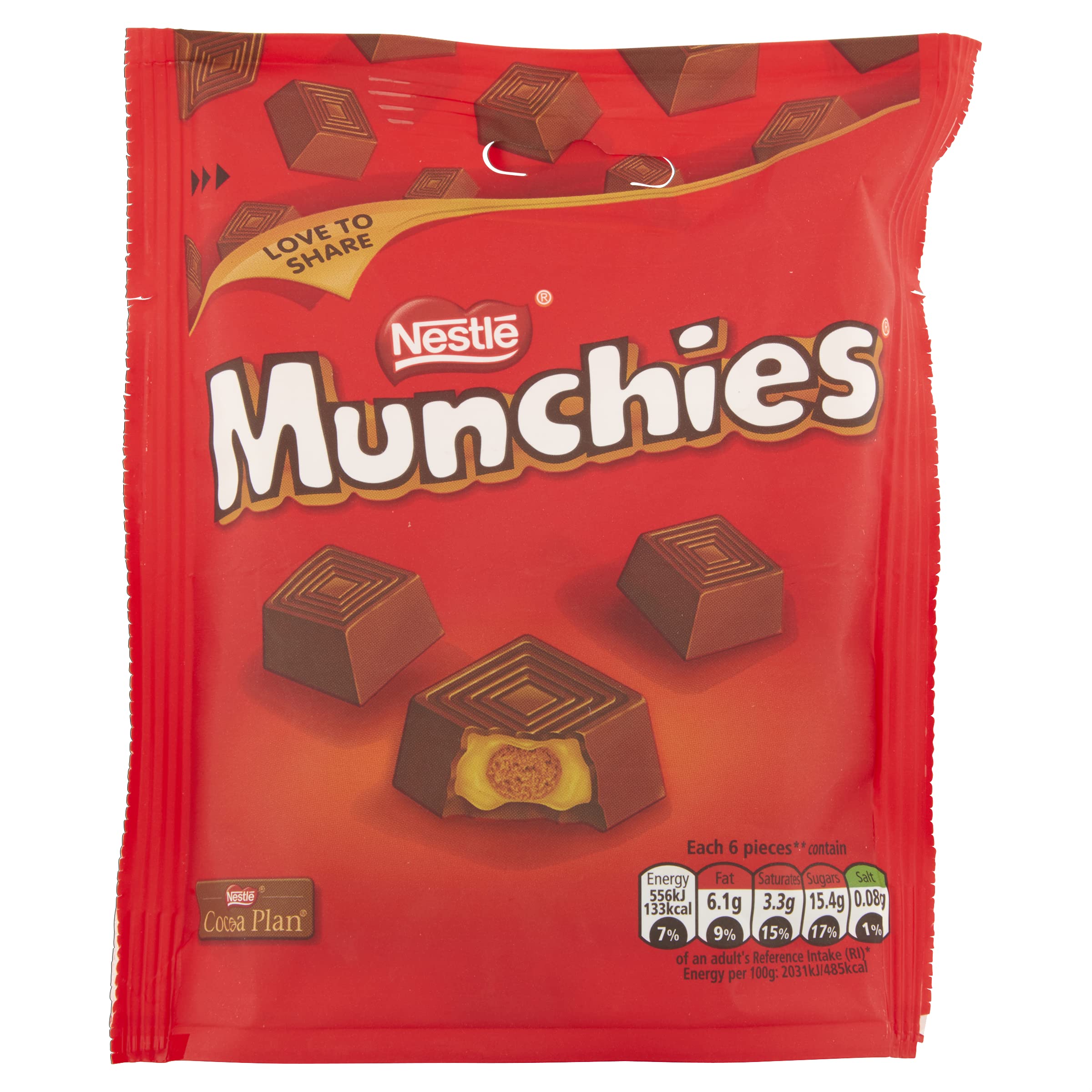 Munchies Milk Chocolate and Caramel Sharing Bag, 104g