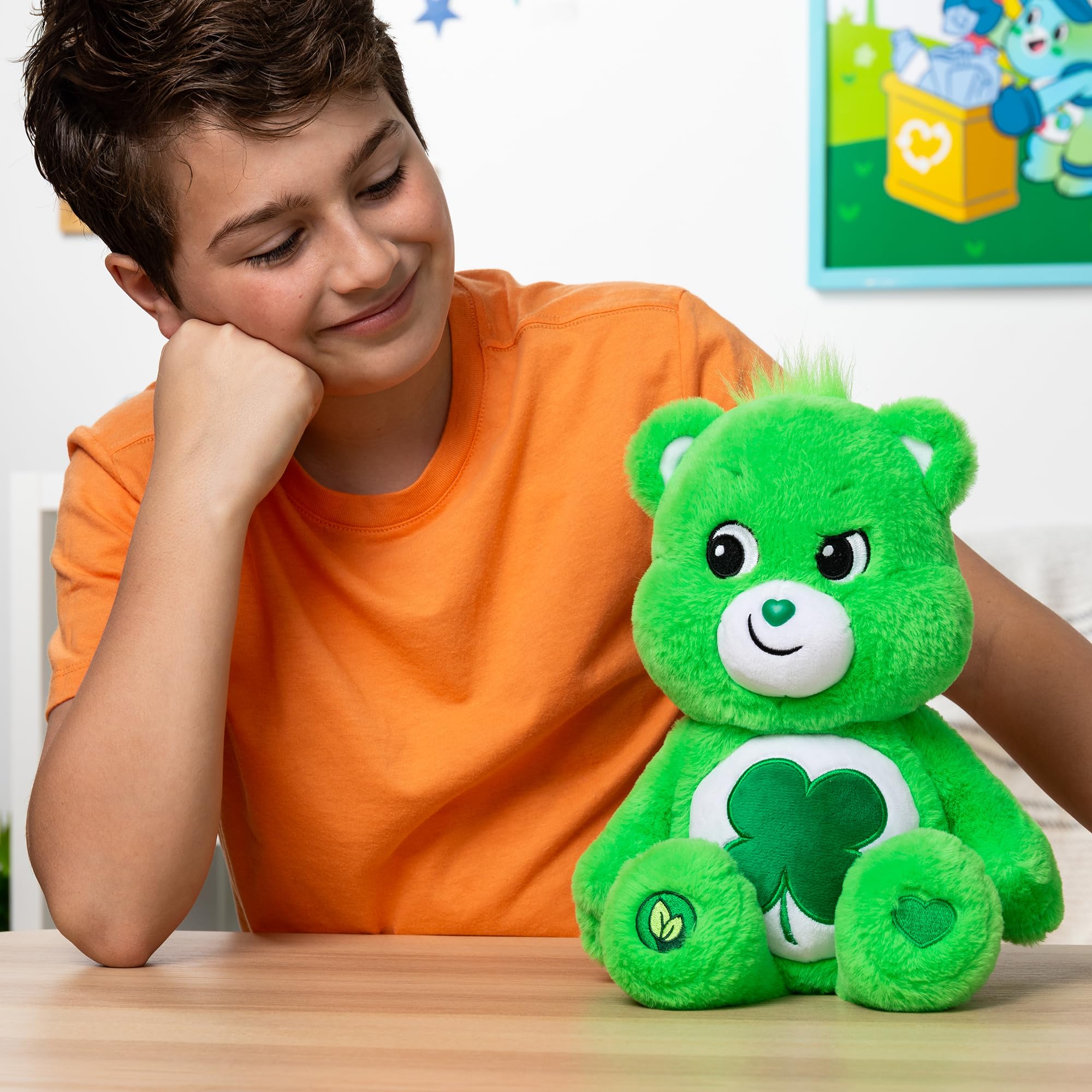 Care Bears Good Luck Bear - 14 Inch Plush Toy, Collectible Stuffed Animal for Kids 6