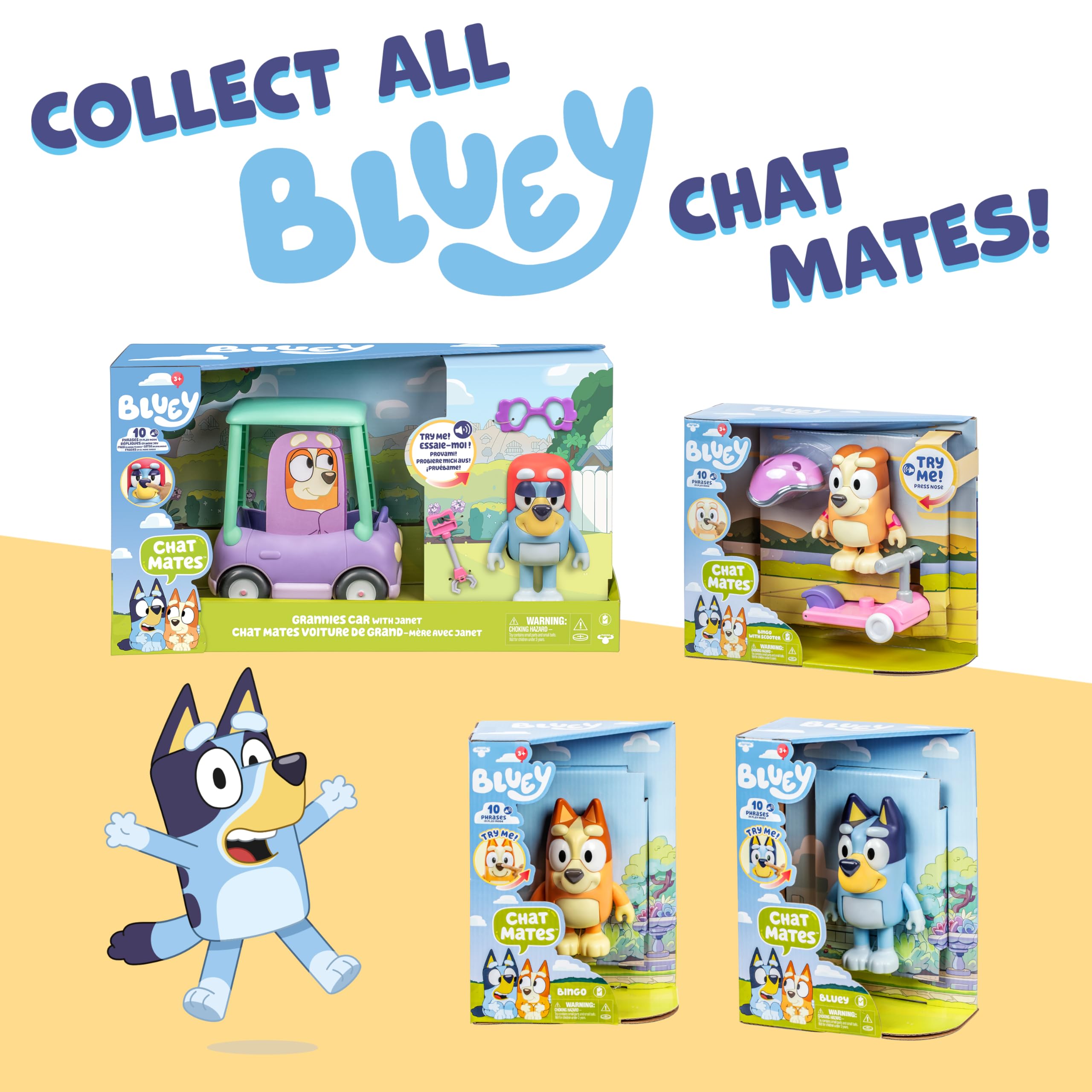 Bluey Chat Mates Bingo with Scooter - Interactive Talking Figure for Ages 3+ 5