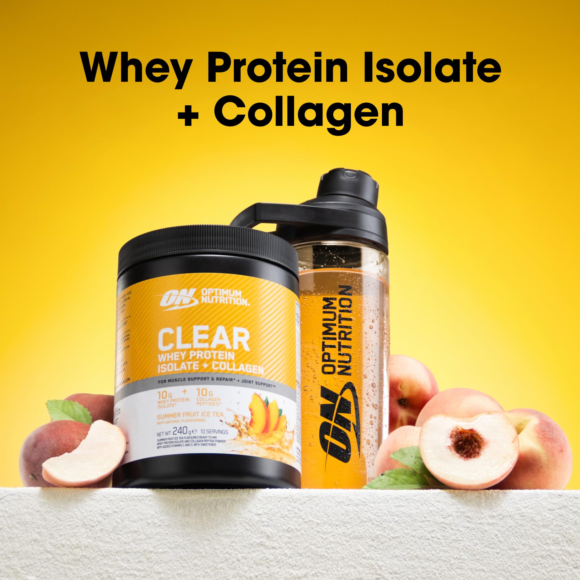 Optimum Nutrition Clear Whey + Collagen Summer Fruit Ice Tea Flavour 240g 6