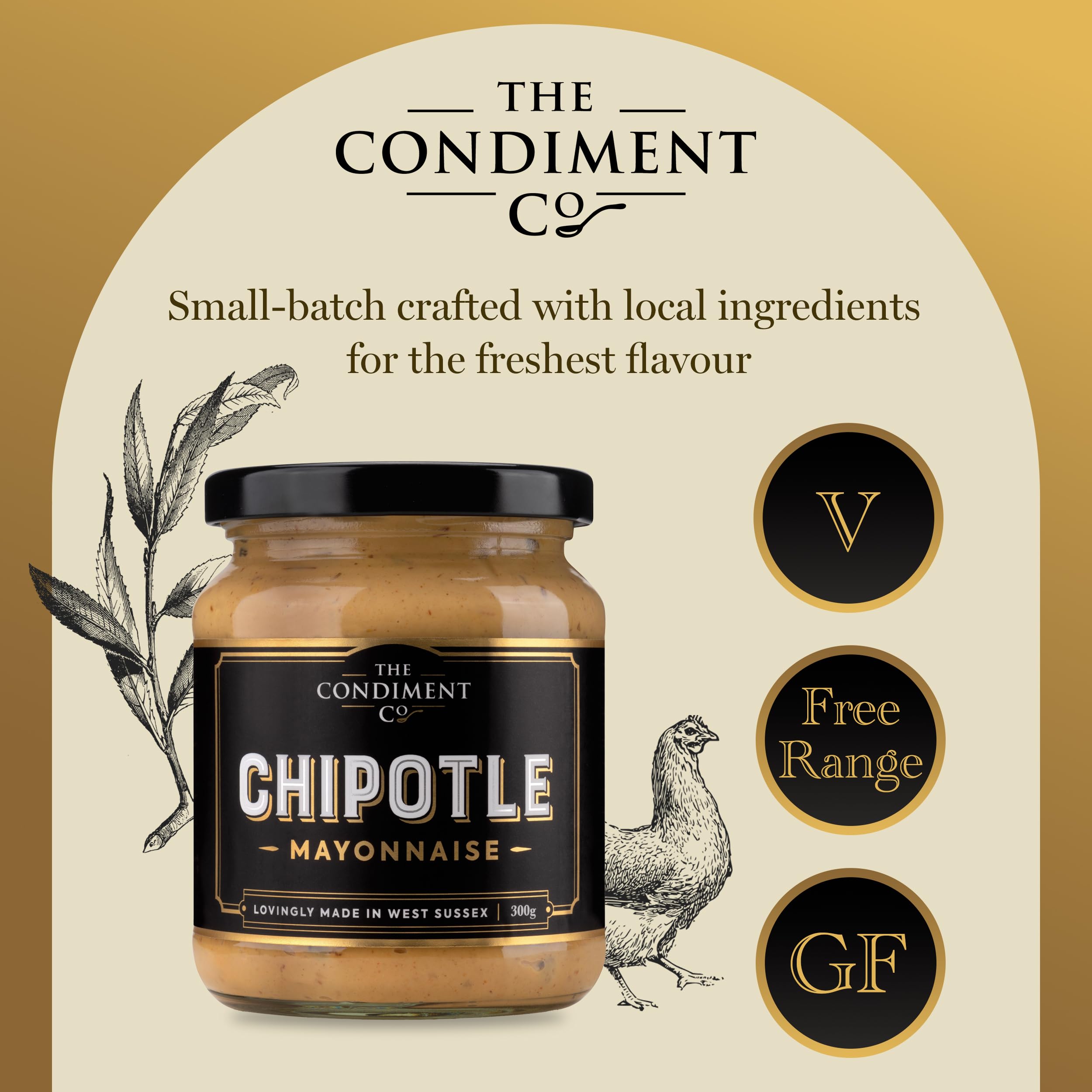 The Condiment Company Chipotle Mayonnaise 300g - Spicy Smoky Mayo with Adobo