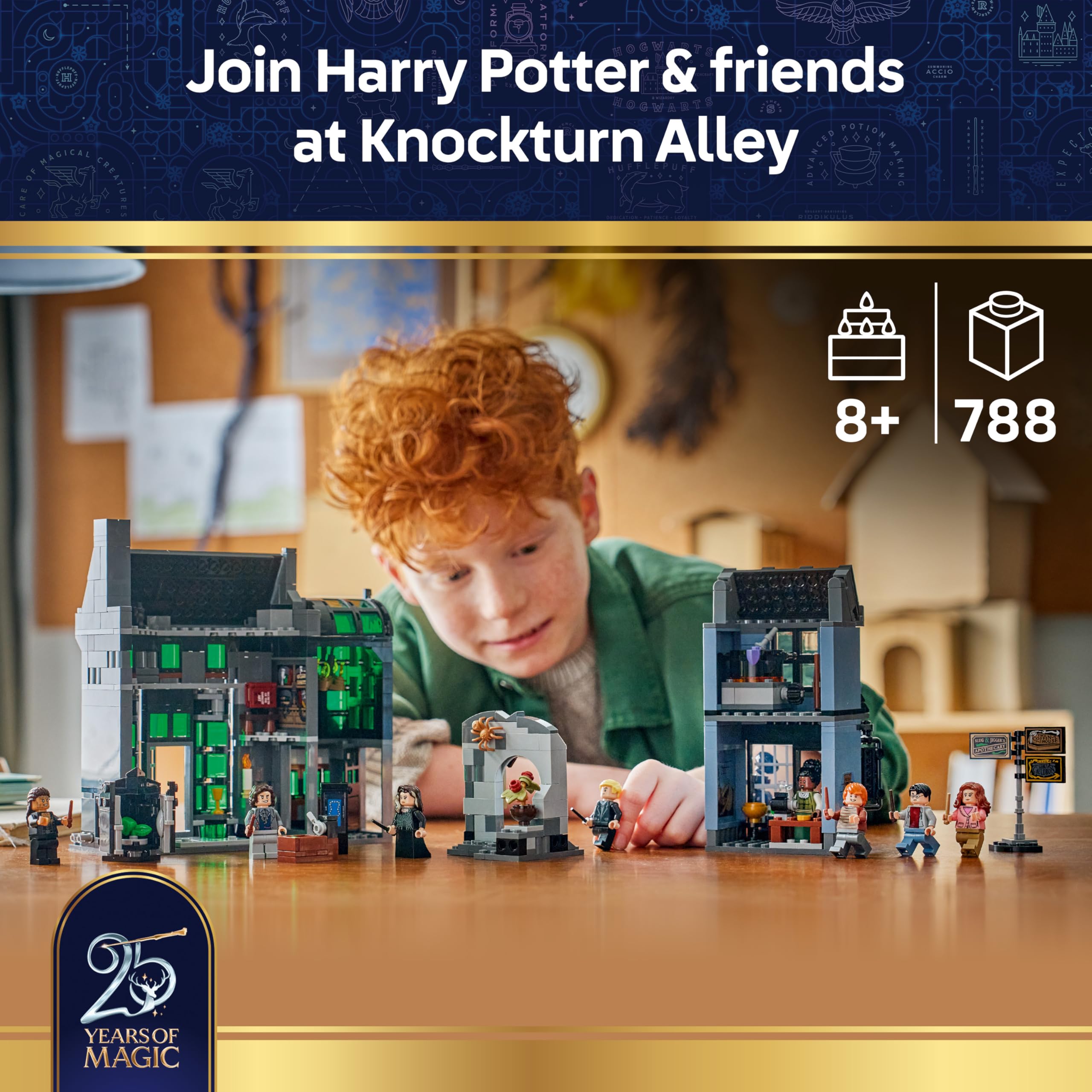 LEGO Harry Potter Knockturn Alley Wizarding Shops Building Set - 8 Minifigures, Ages 8+