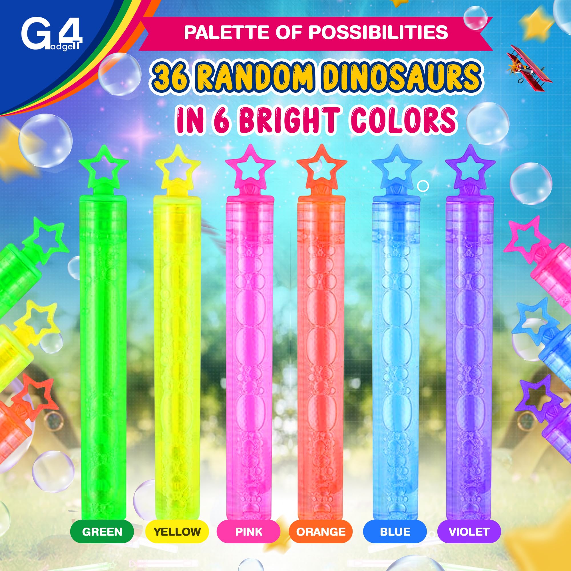 G4GADGET 36-Pack Bubble Tubes – Fun & Colorful Party Bag Fillers for Kids