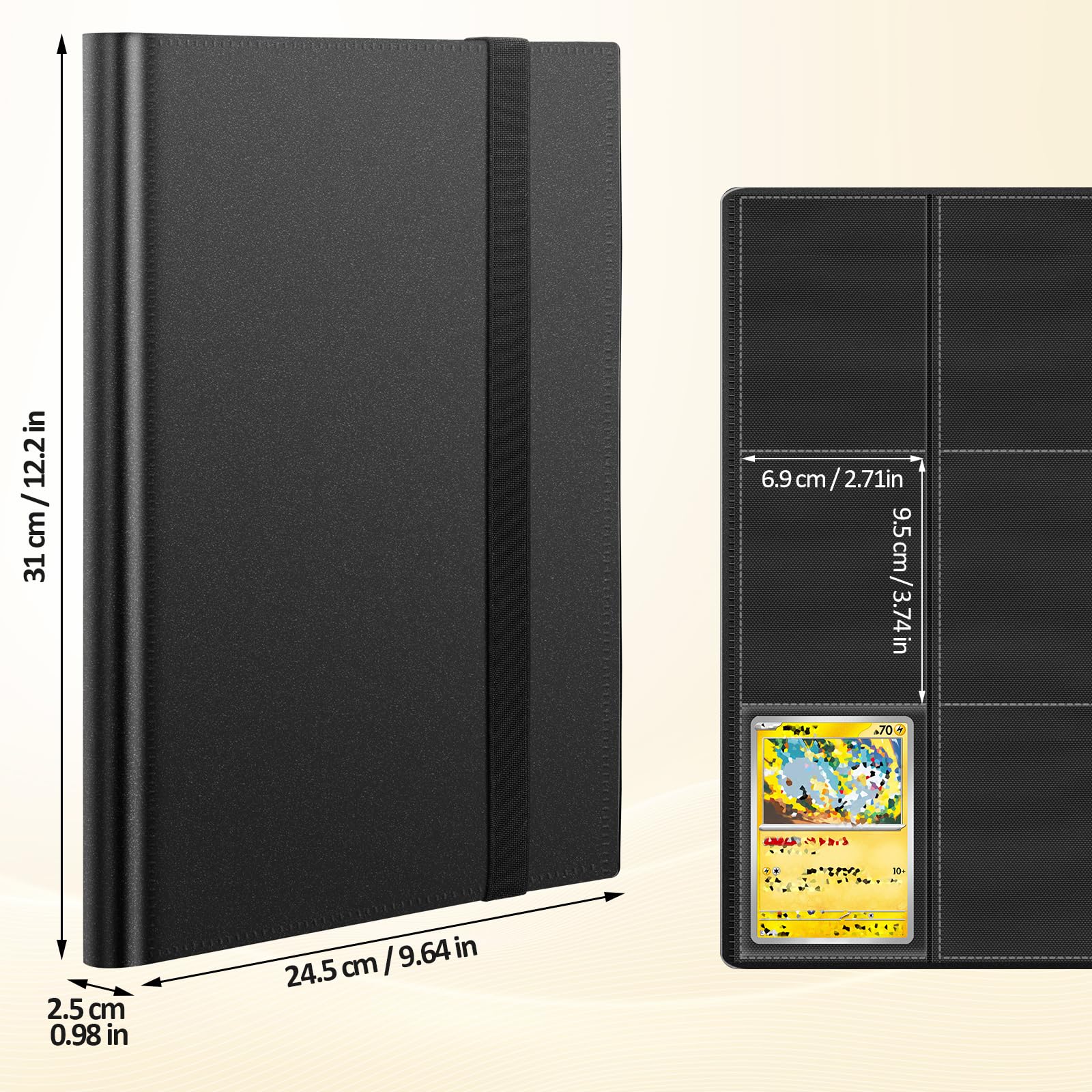 Euqvunn Trading Card Binder - 432 Pockets, 24 Sheets, Black | Archival Safe Storage 2