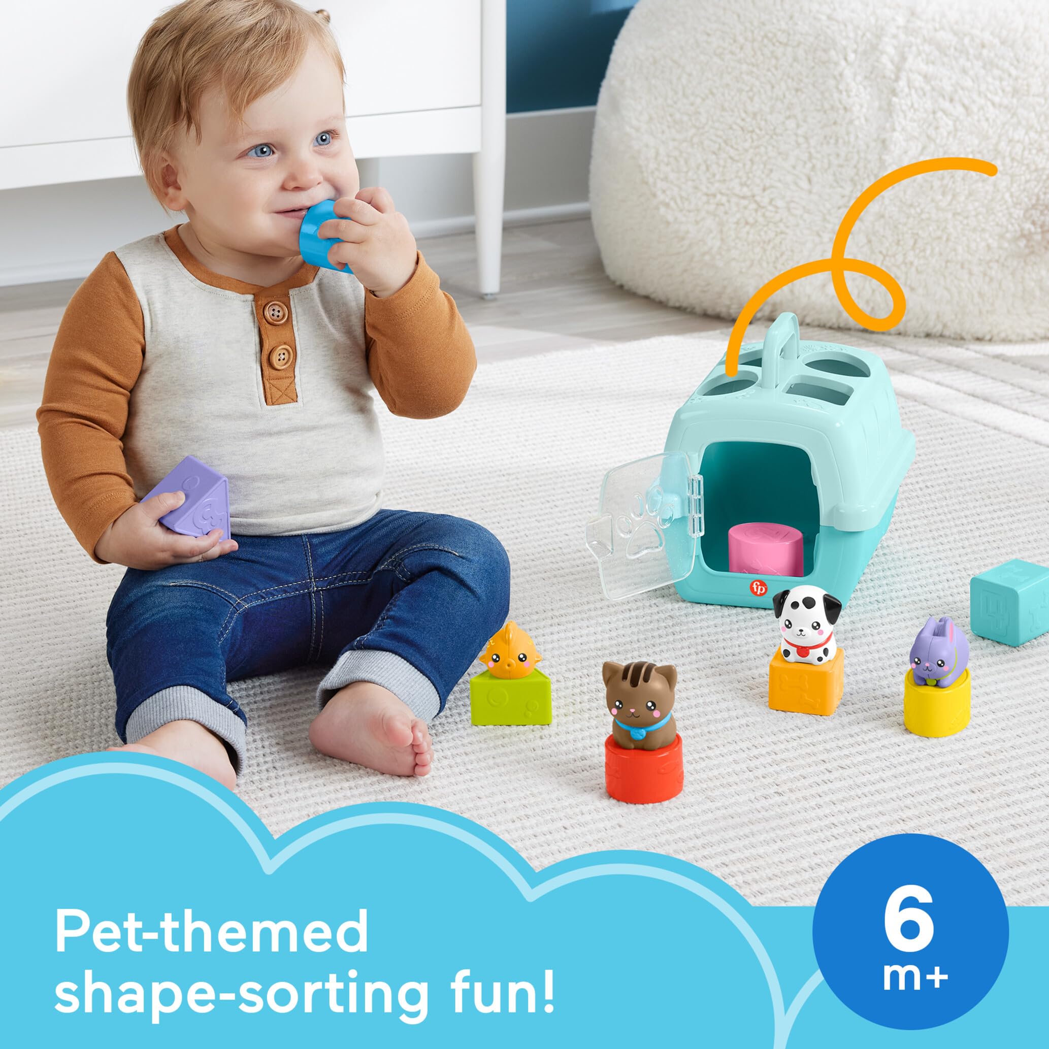 Fisher-Price FP Pets Animal Transport Box Shape Sorter | 6 Months+ | HTW93 2
