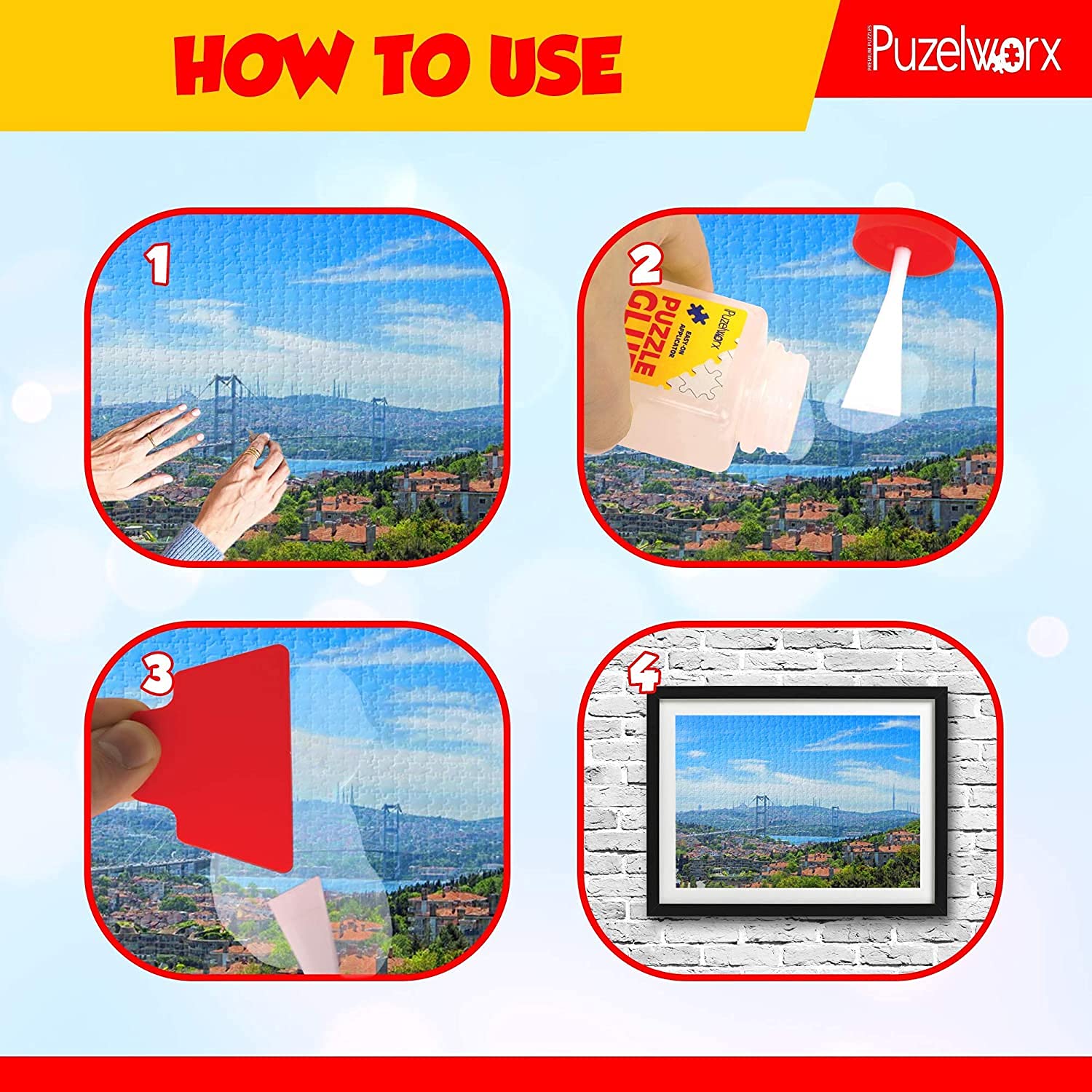 Playkidiz PuzzleWorx-Glue Non-Toxic Jigsaw Puzzle Glue - 2-Pack 248 mL with Scraper 6