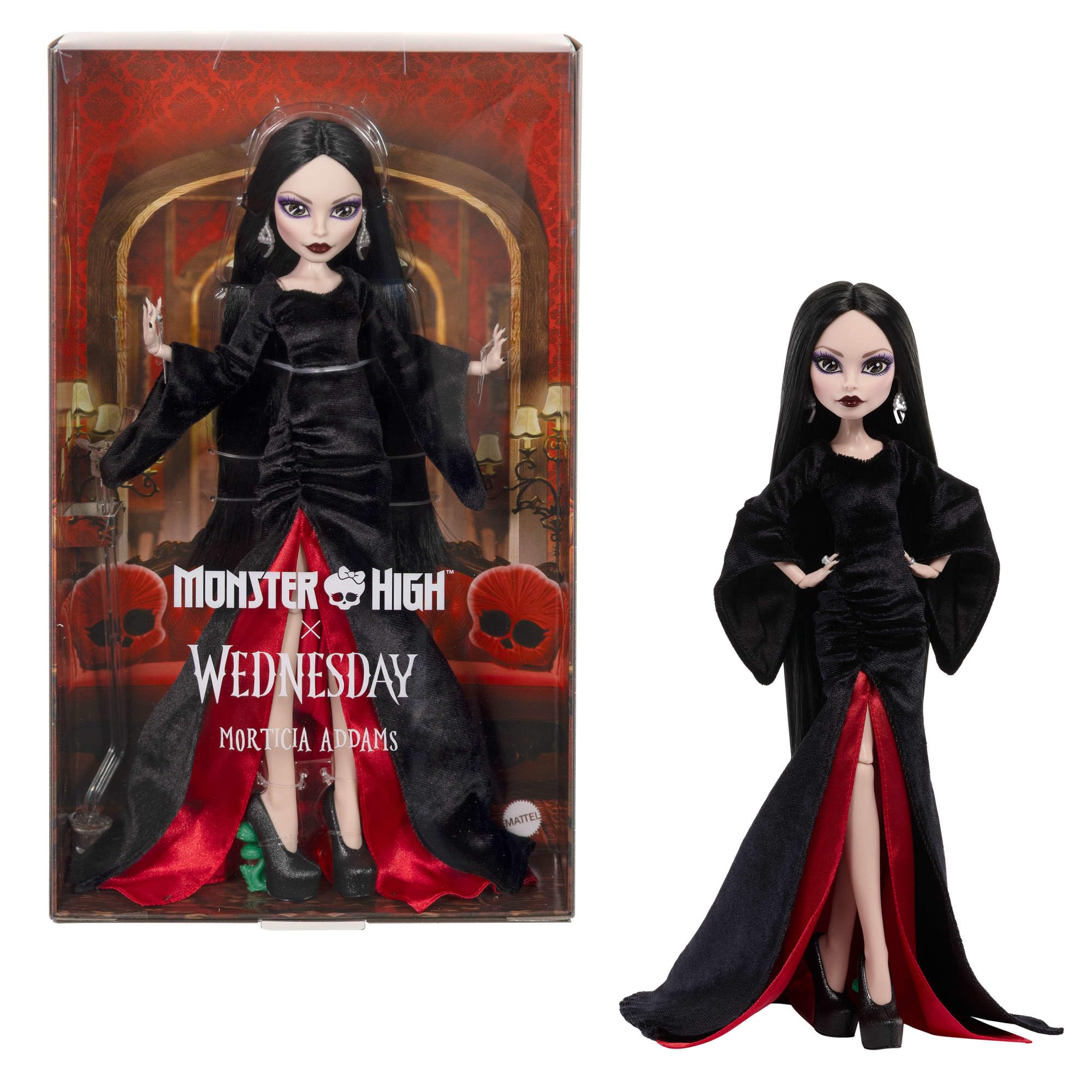 Monster High x Wednesday Morticia Addams Collectible Doll | 11.22 inches | Ages 72-120 Months