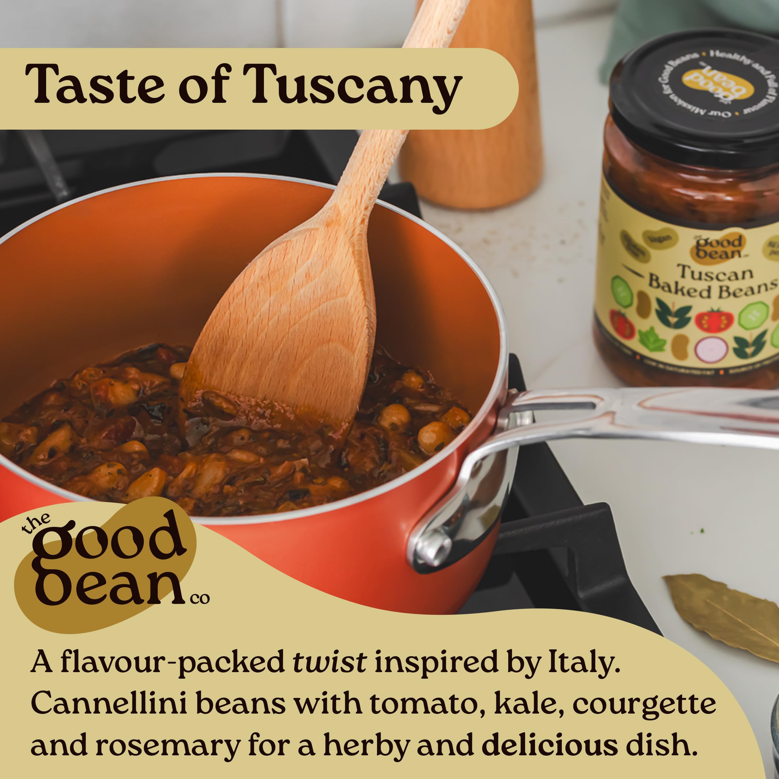 The Good Bean Co - Tuscan Baked Beans Cannellini Beans in Tomato Sauce 350g 3