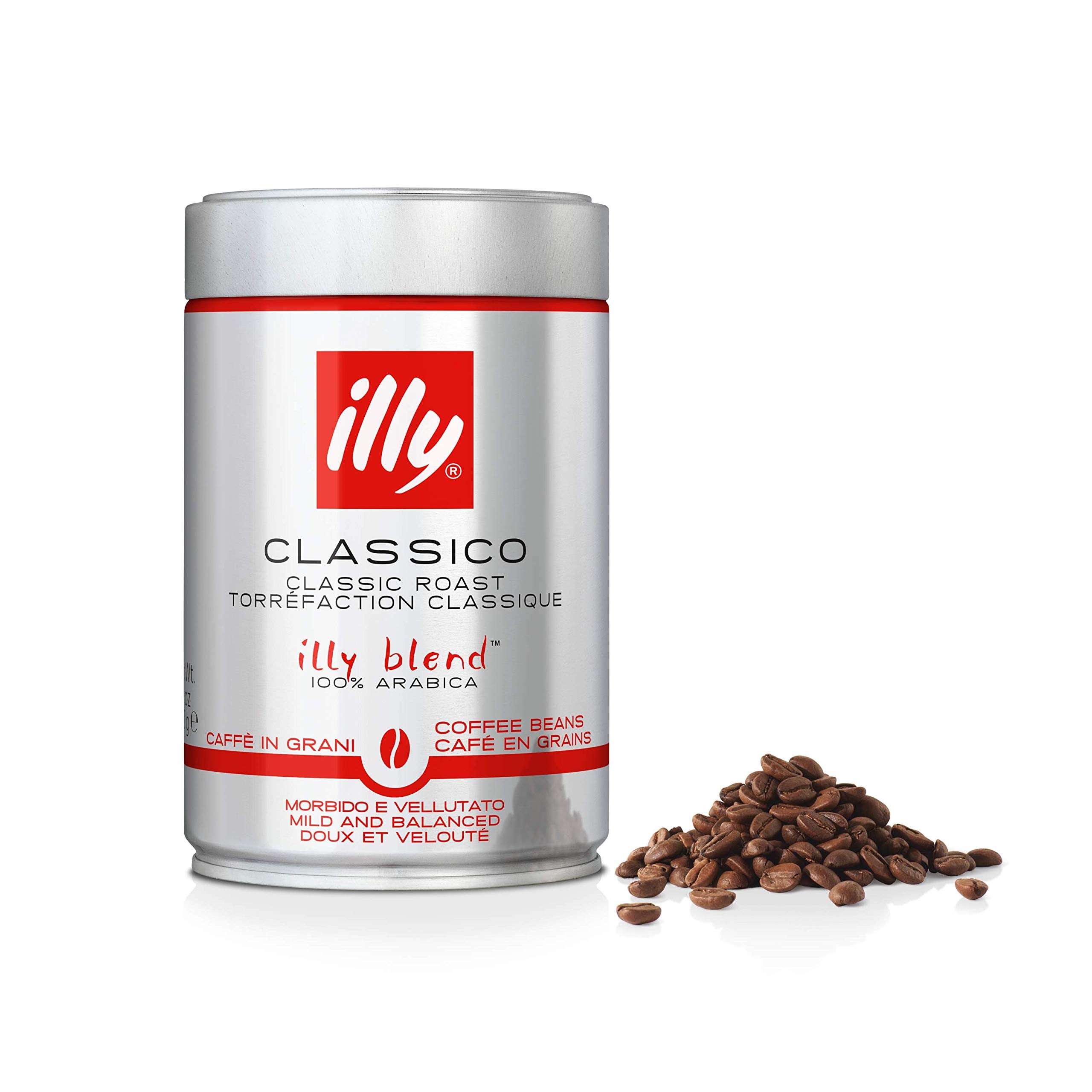 illy - Classico Coffee Beans - Medium Roast - 100% Arabica Whole Beans - Ideal for Moka Pot, Espresso, Filter - 250g Tin
