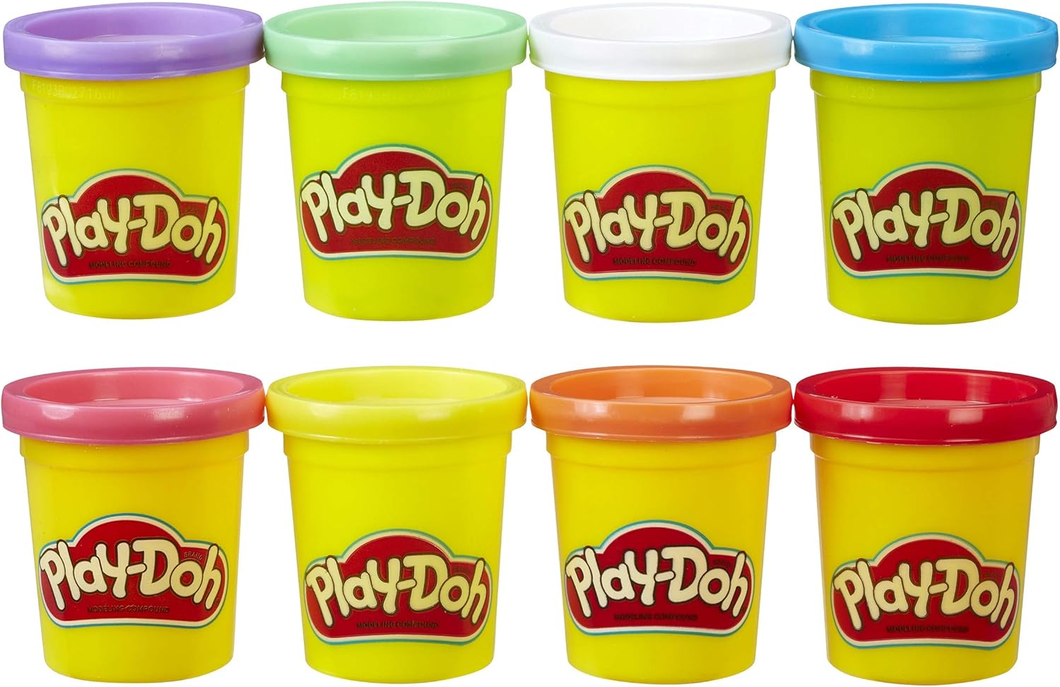 Play-Doh Rainbow Pack - 8 Canisters of 56g Clay Each, Multi Coloured Dough Set (A7923EU6) 3