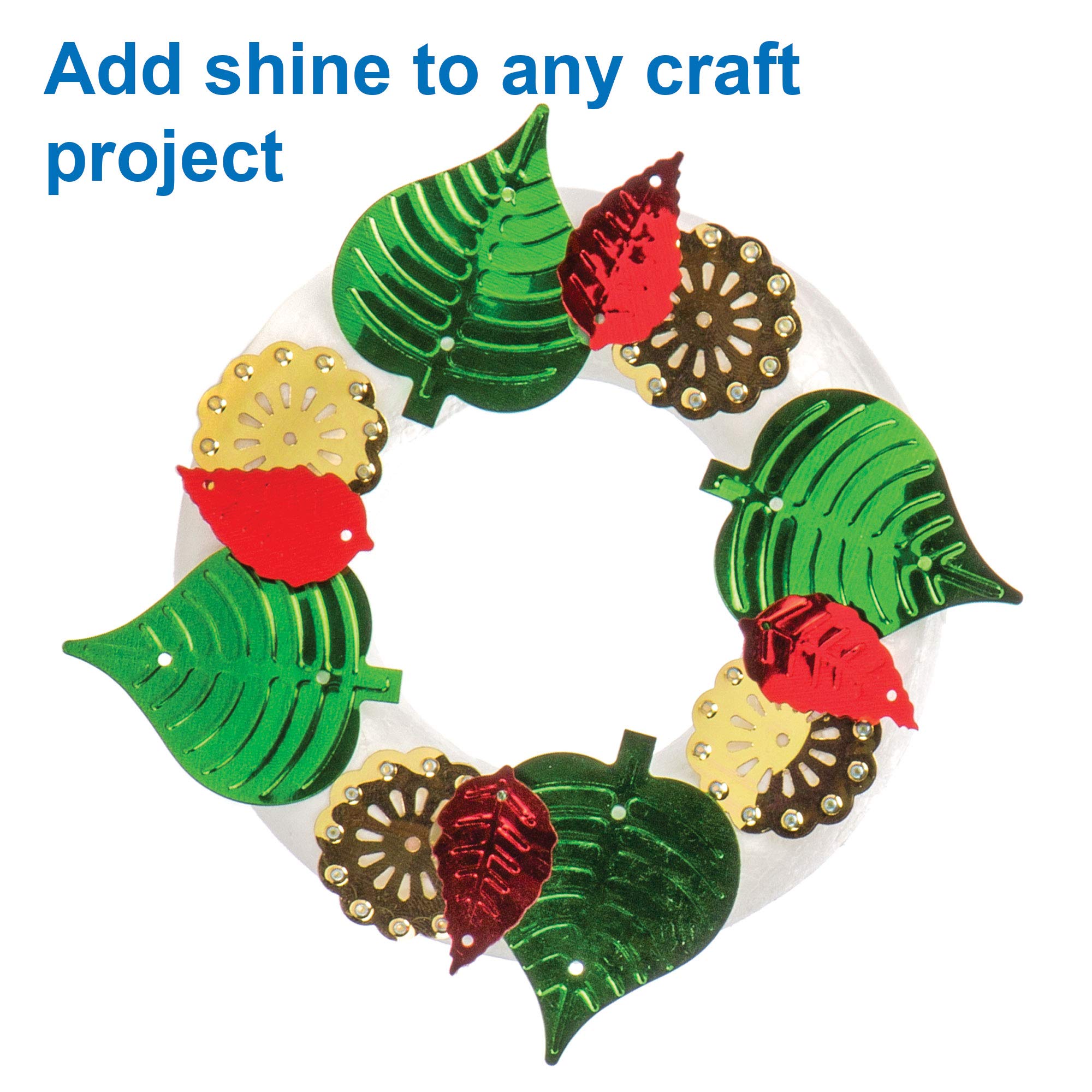 Baker Ross Jumbo Sequins for Kids - Assorted Christmas Craft Sequins in 8 Colors 5