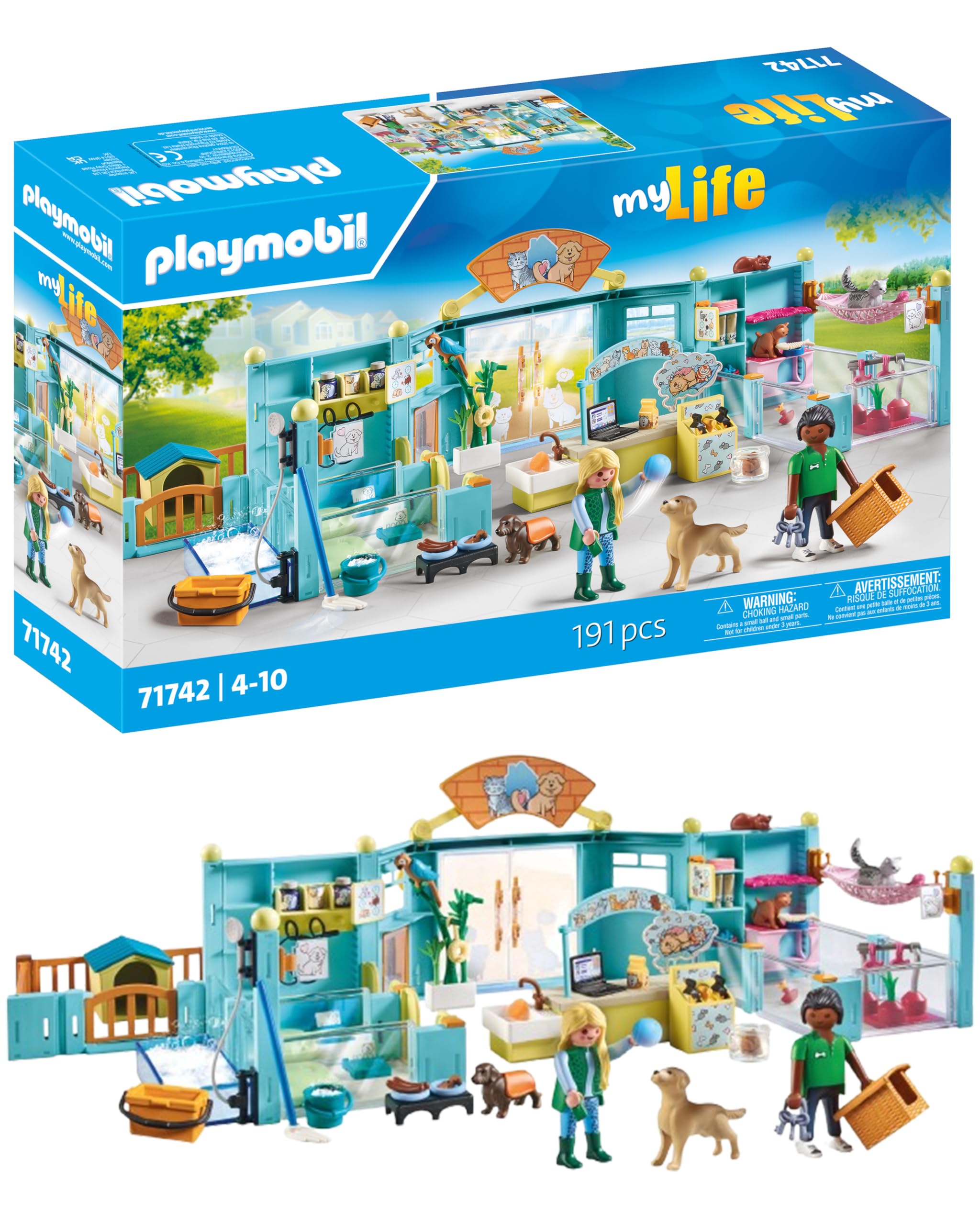 Playmobil My Life Animal Hotel Playset - 191-Piece Animal Figures Set for Kids 4+