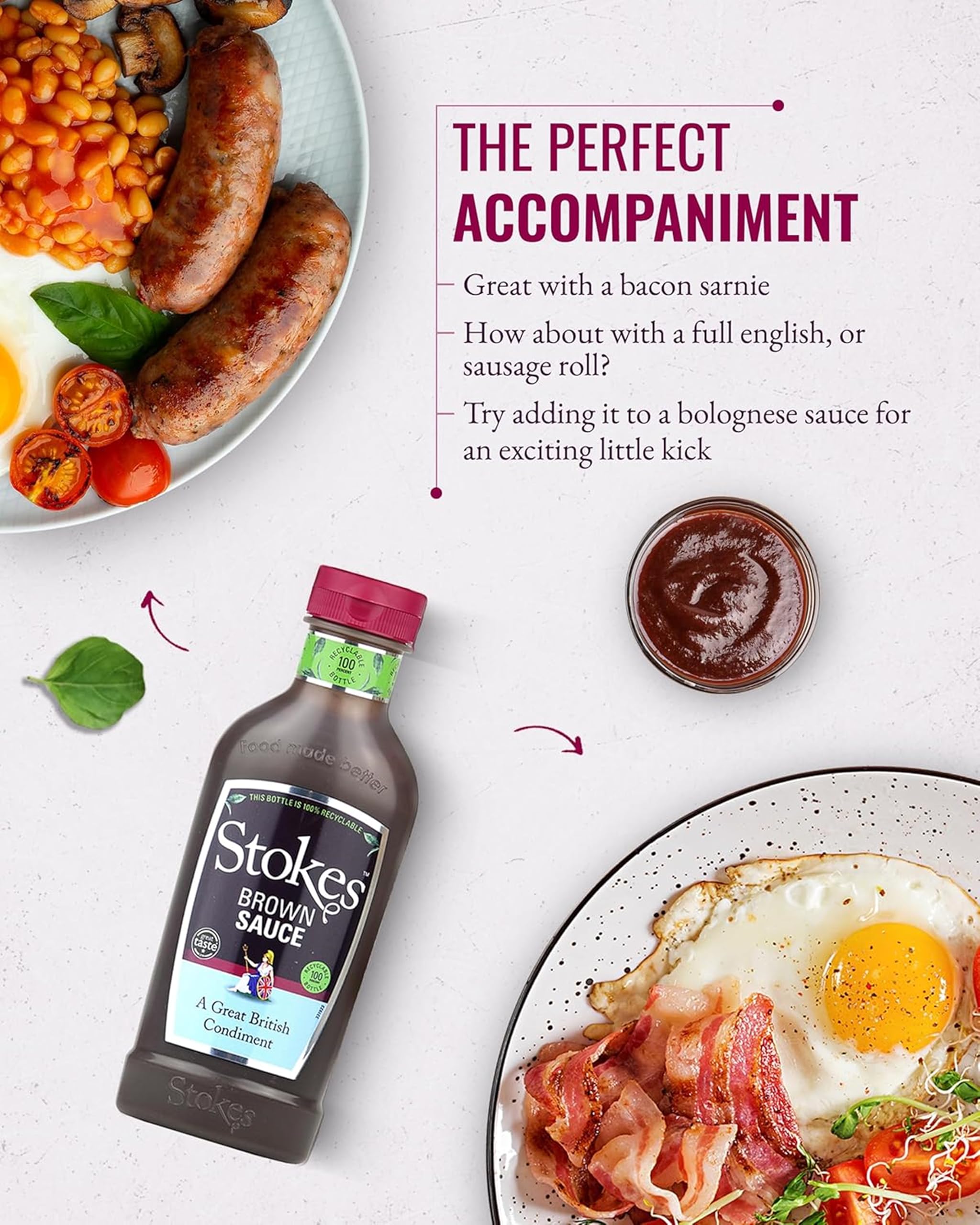 Stokes Real Brown Sauce 3PK SQUEEZY - Rich & Spicy Brown Sauce with Date Purée & Black Treacle 7