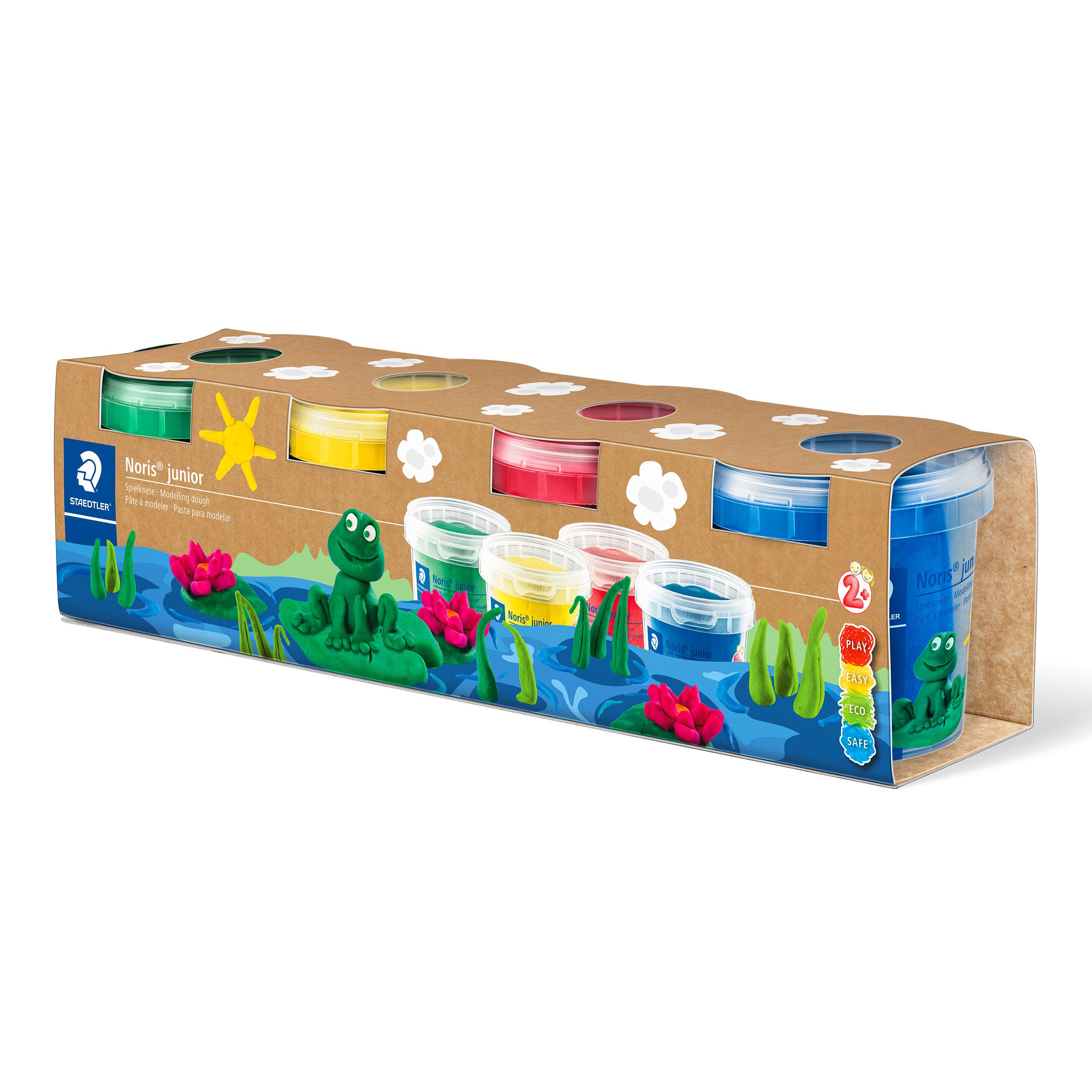 STAEDTLER Noris Junior Modelling Dough - 4 Assorted Colours Set | Non-Toxic for Toddlers